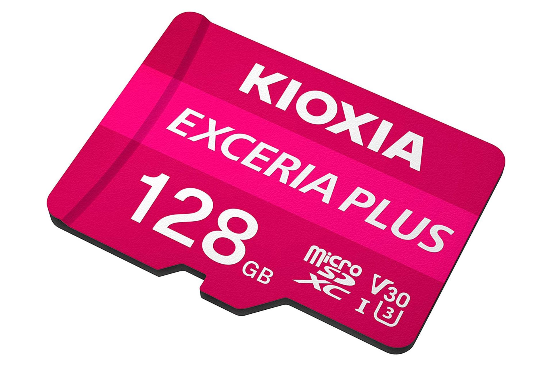 نمای جانبی کارت حافظه کیوکسیا microSDXC با ظرفیت 128 گیگابایت مدل EXCERIA PLUS V30 کلاس 10