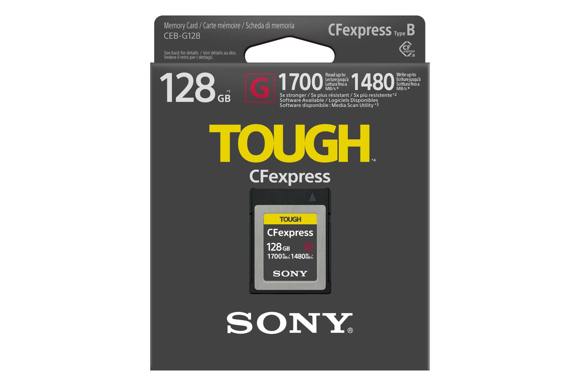جعبه کارت حافظه سونی CFexpress با ظرفیت 128 گیگابایت مدل Type B TOUGH