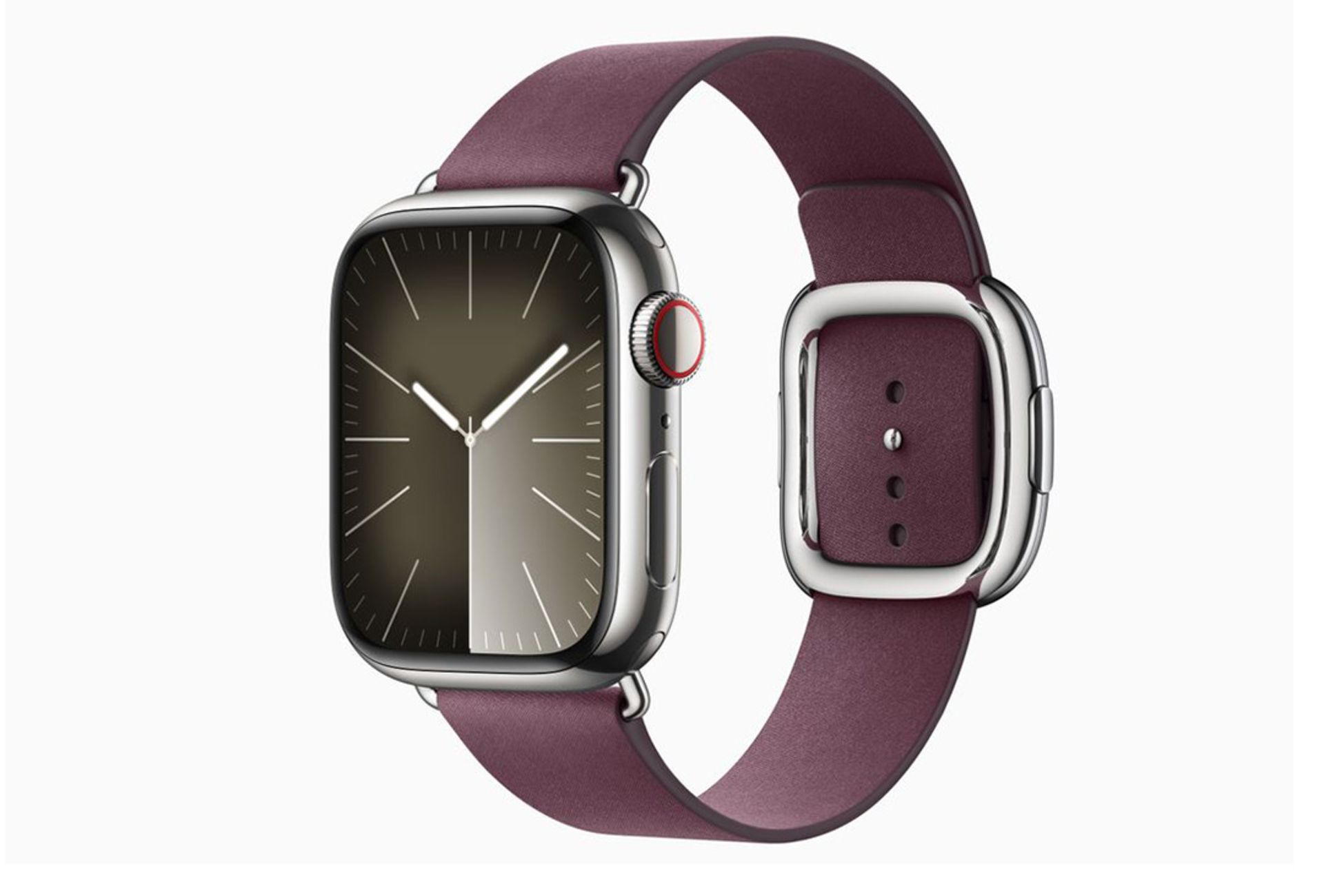 نمای نیمرخ راست ساعت اپل سری ۹ استیل ۴۱ میلی متری