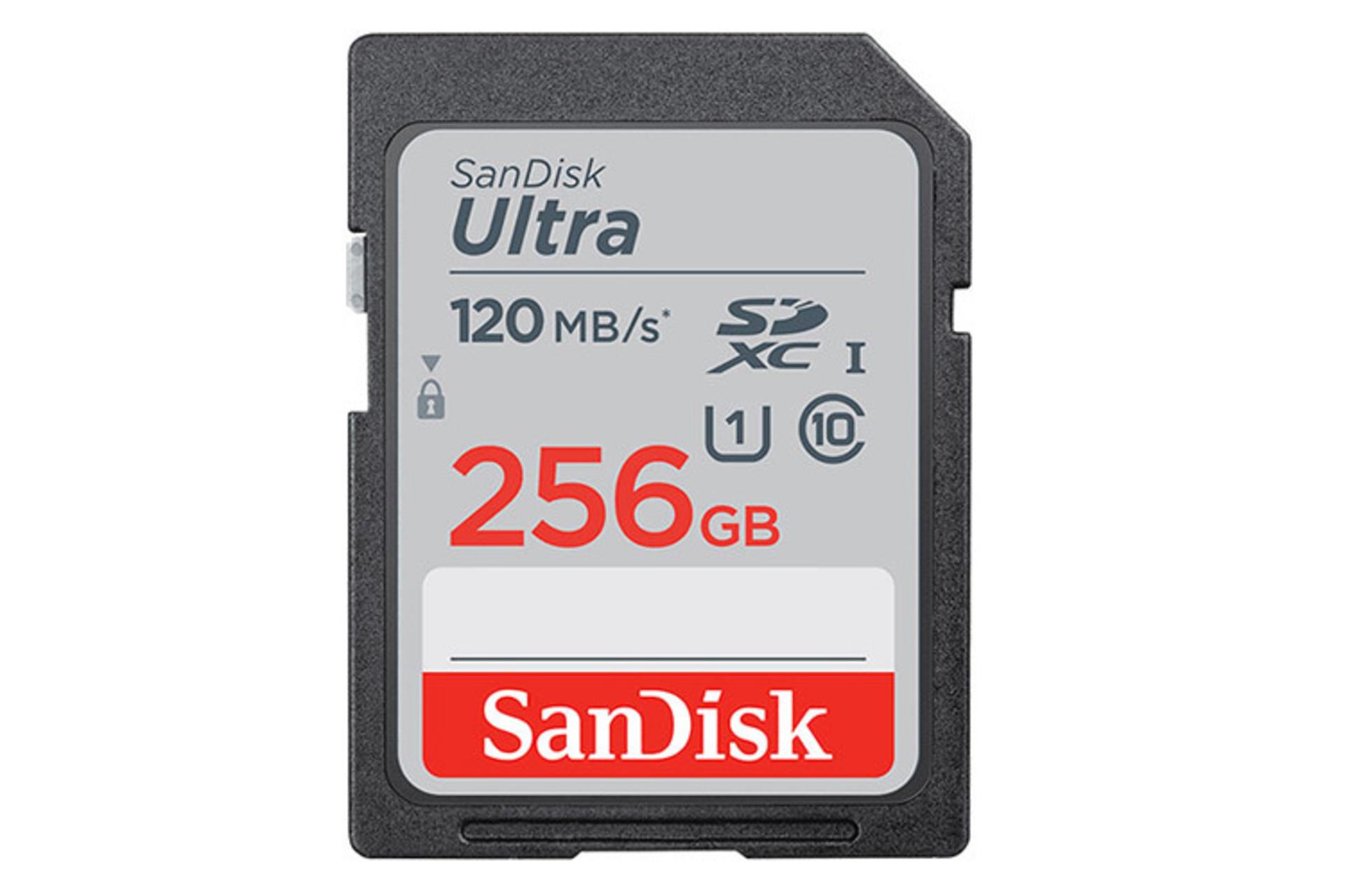 کارت حافظه سن دیسک SDXC با ظرفیت 256 گیگابایت مدل Ultra کلاس 10