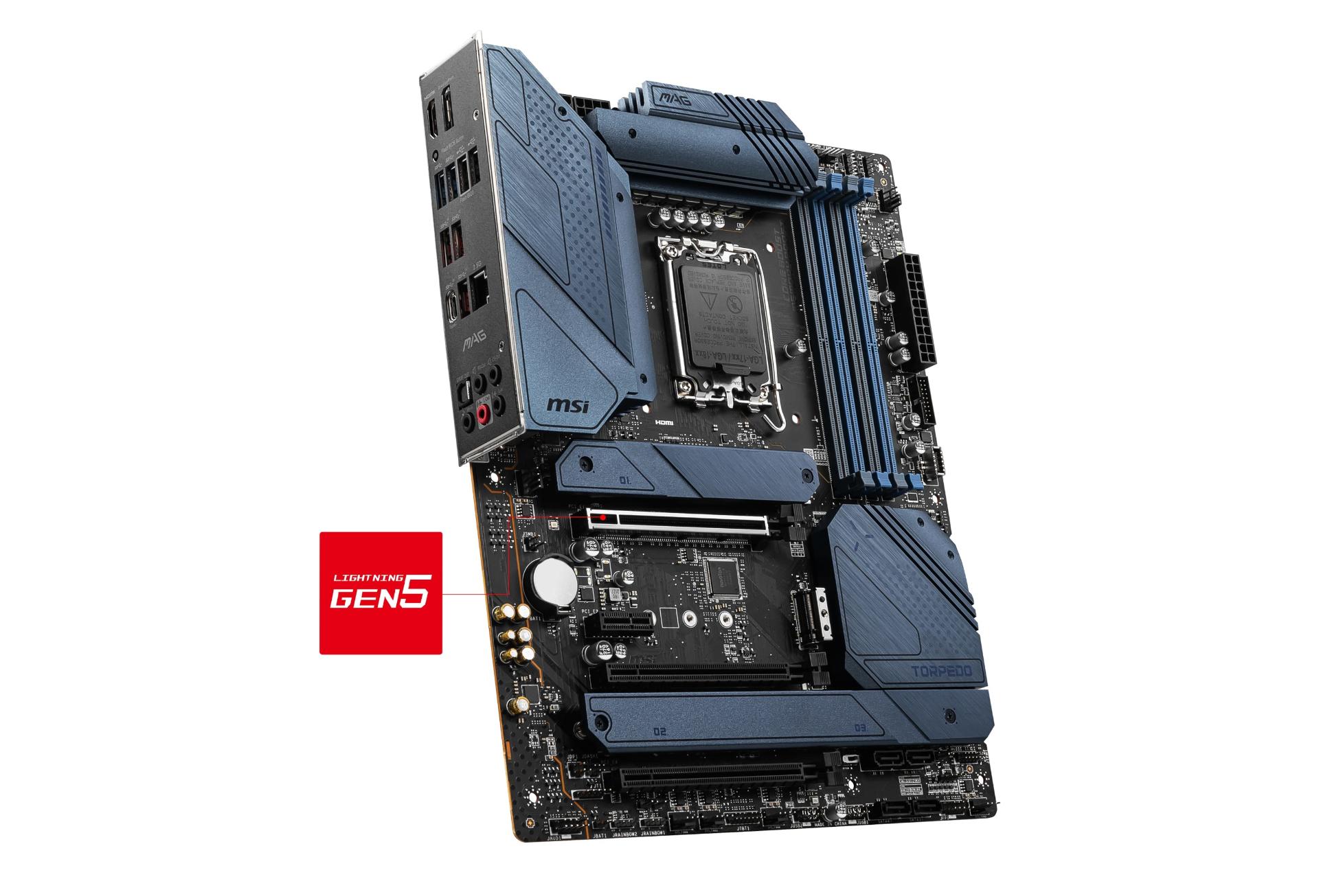 نمای چپ مادربرد ام اس آی MSI MAG Z690 TORPEDO