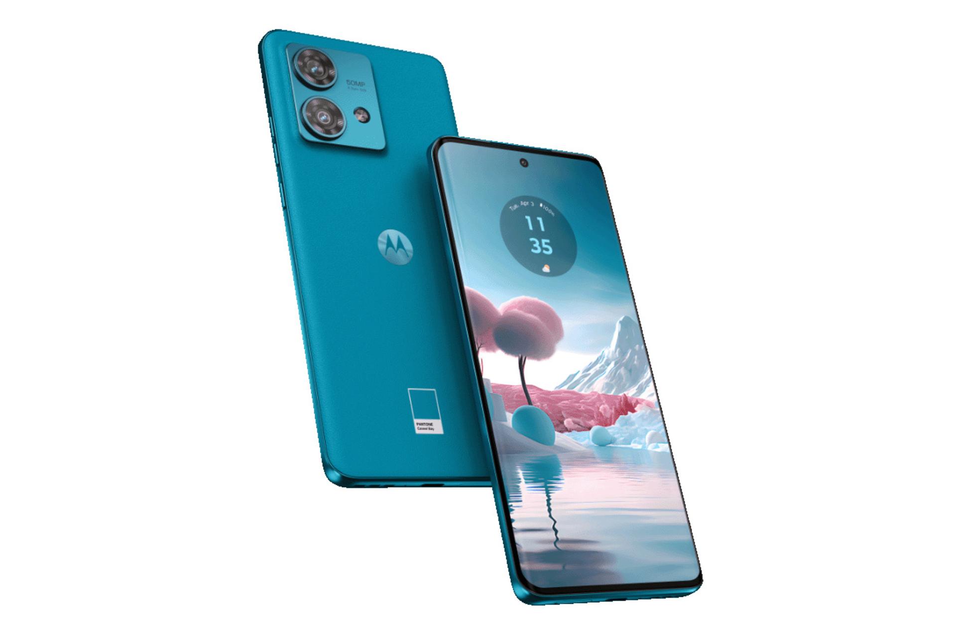 نمای کناری گوشی موبایل موتورولا اج 40 نئو / Motorola Edge 40 Neo آبی