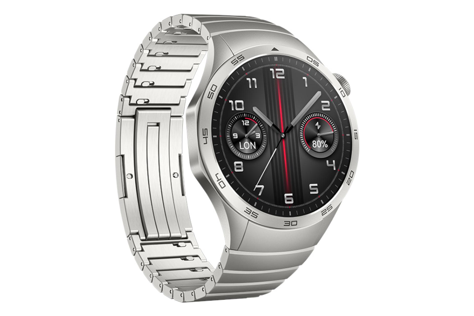 نمای چپ ساعت هوشمند هواوی واچ GT 4 نسخه 46 میلی‌متری / Huawei Watch GT 4 46mm خاکستری