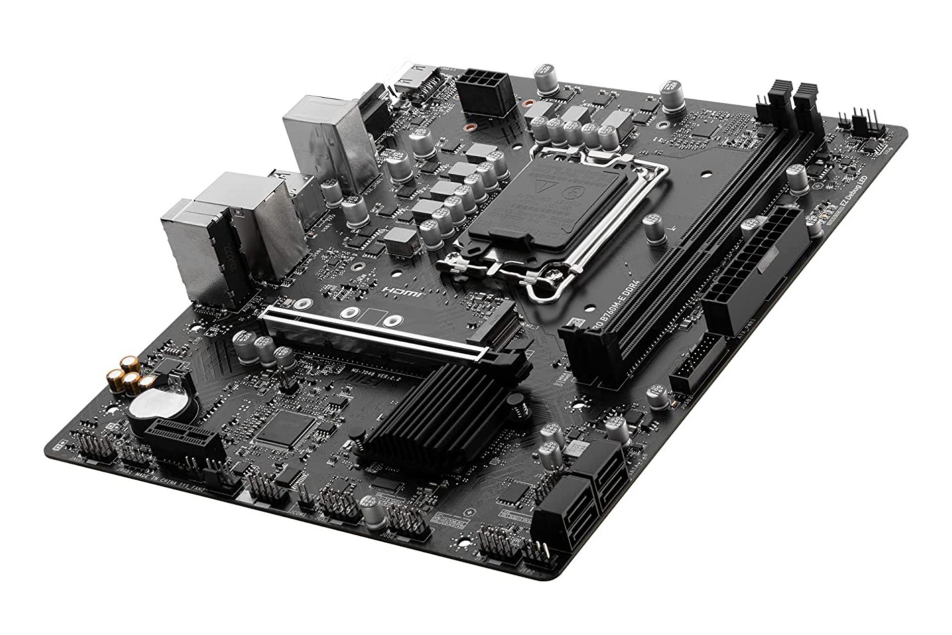 نمای کناری مادربرد ام اس آی MSI PRO B760M-E DDR4