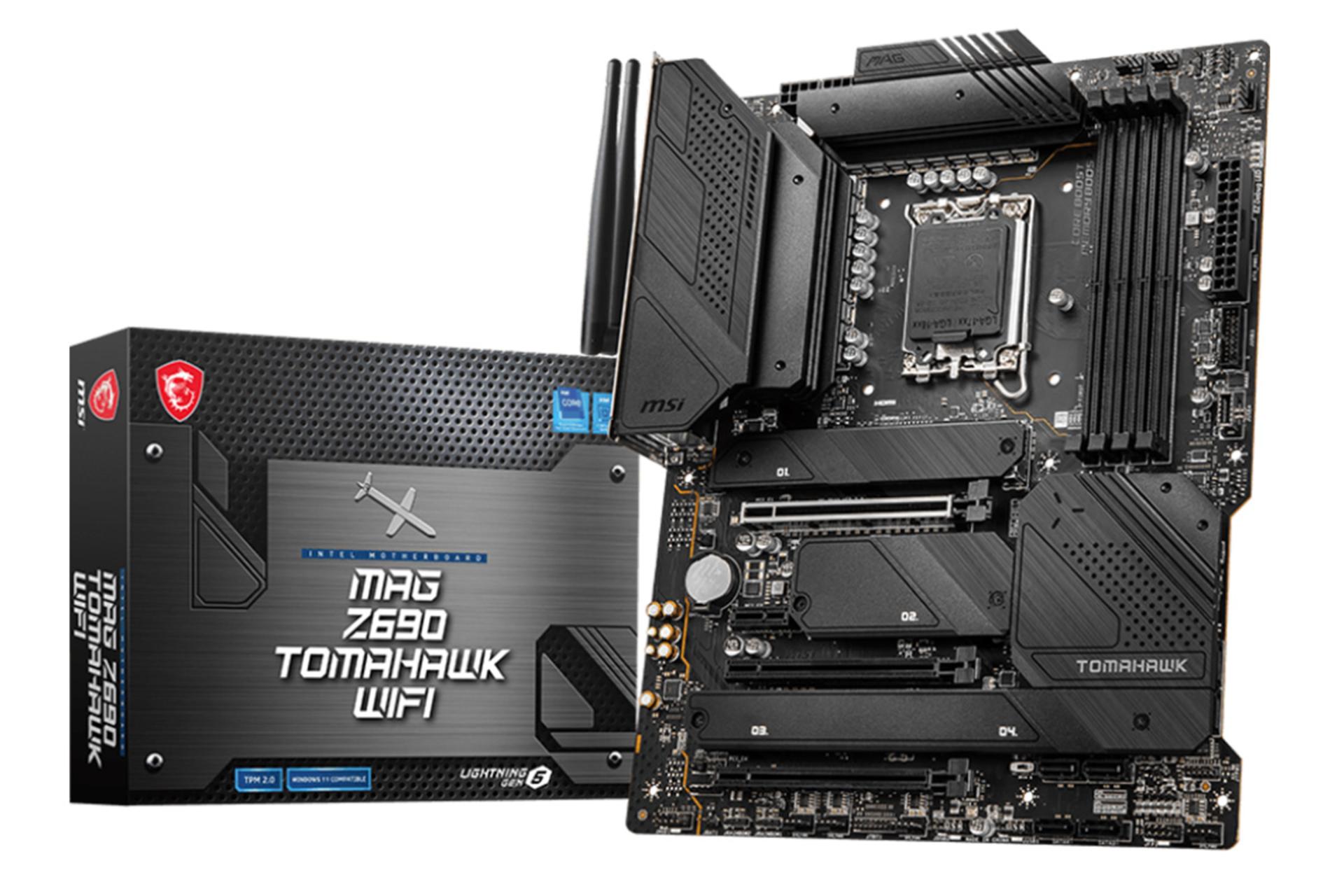 بسته‌بندی مادربرد ام اس آی MSI MAG Z690 TOMAHAWK WIFI