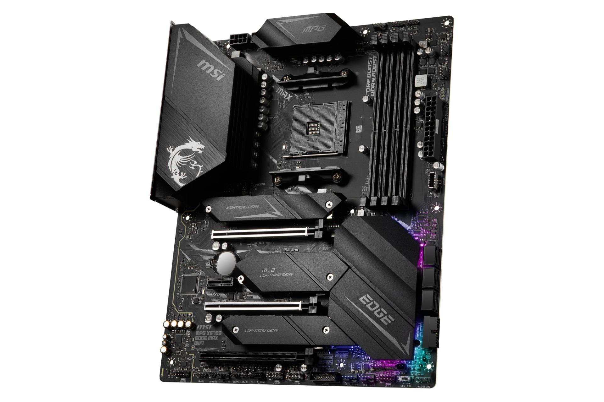 نمای راست مادربرد ام اس آی MSI MPG X570S EDGE MAX WIFI
