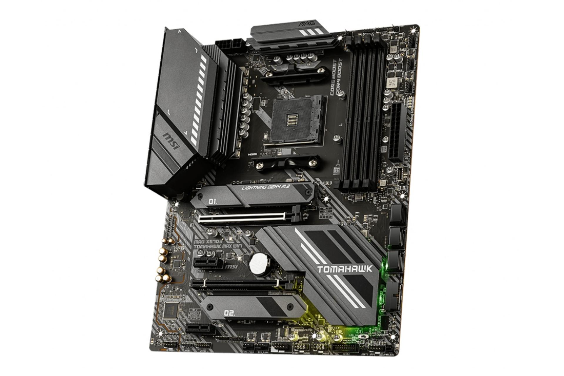 نمای راست مادربرد ام اس آی MSI MAG X570S TOMAHAWK MAX WIFI