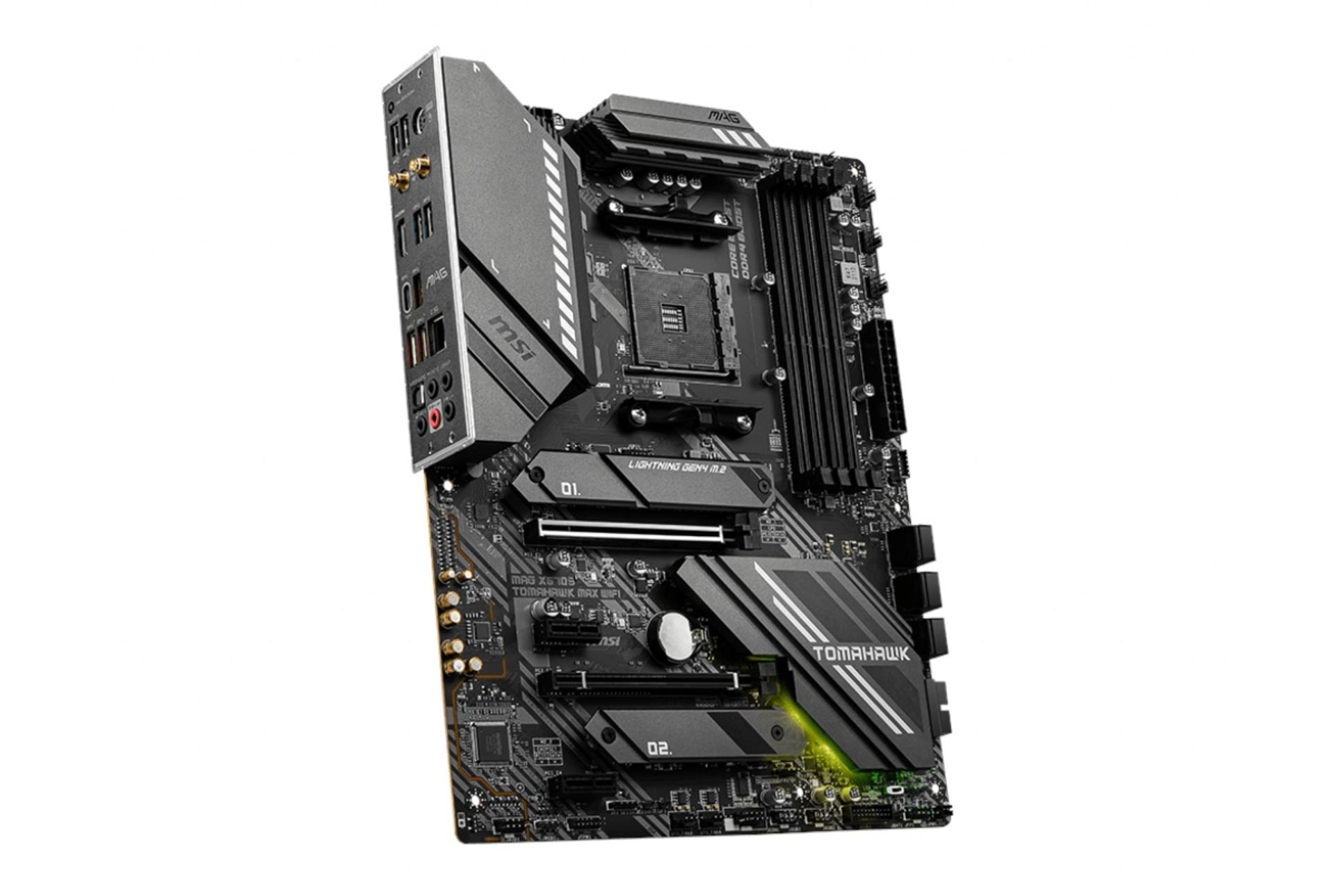 نمای چپ مادربرد ام اس آی MSI MAG X570S TOMAHAWK MAX WIFI