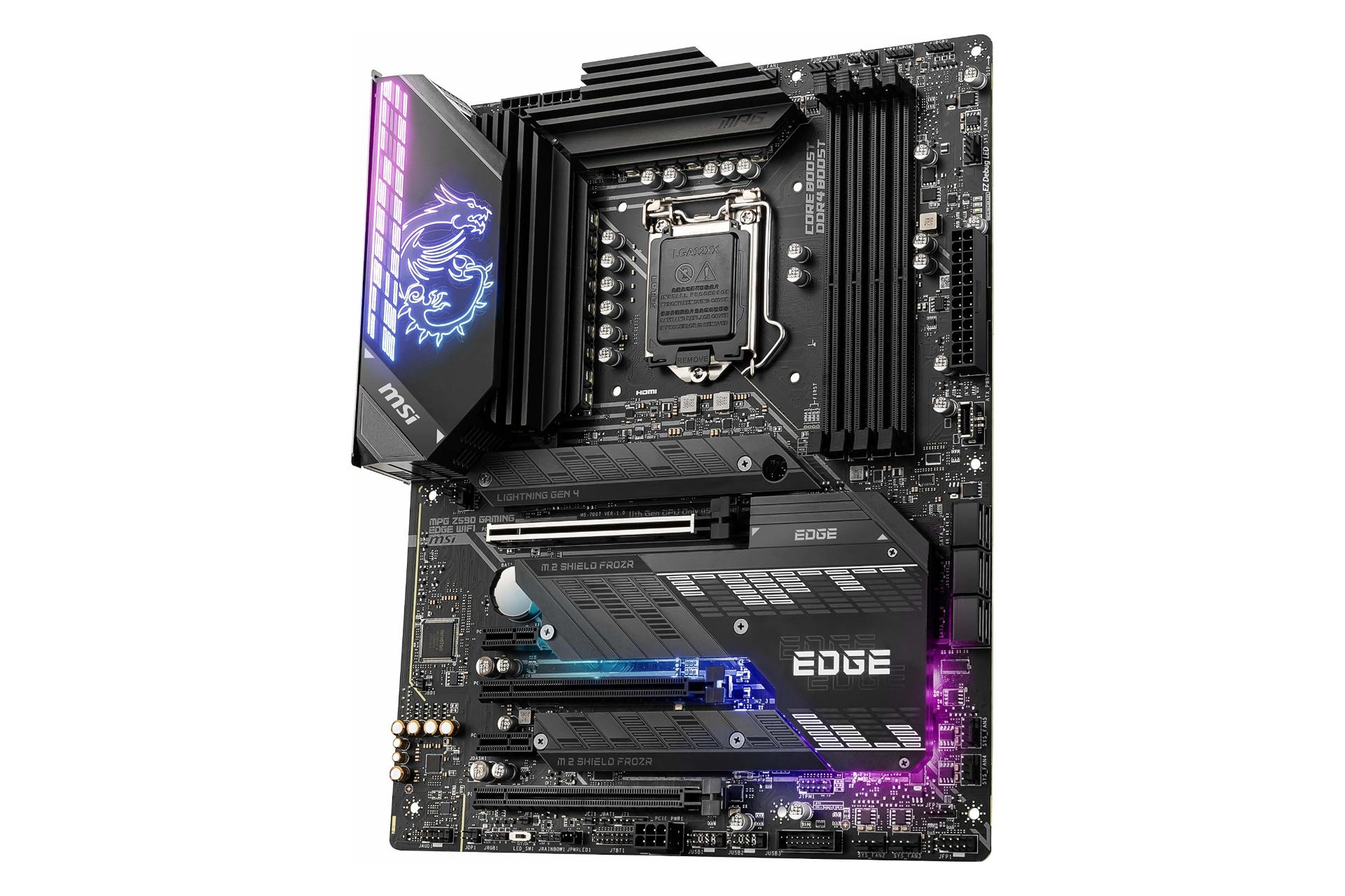 نمای راست مادربرد ام اس آی MSI MPG Z590 GAMING EDGE WIFI