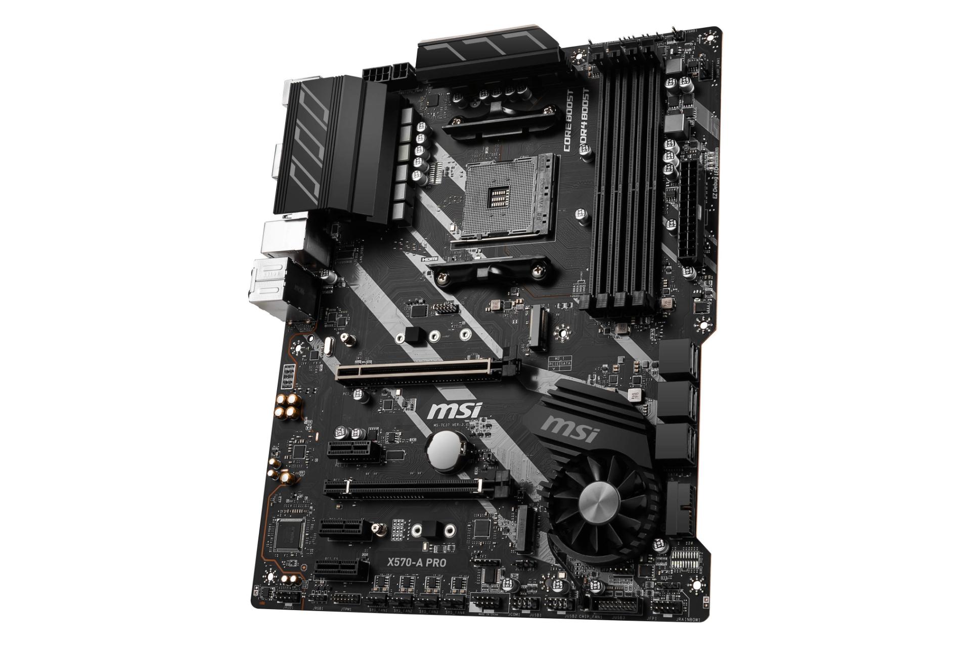 نمای راست مادربرد ام اس آی MSI X570-A PRO