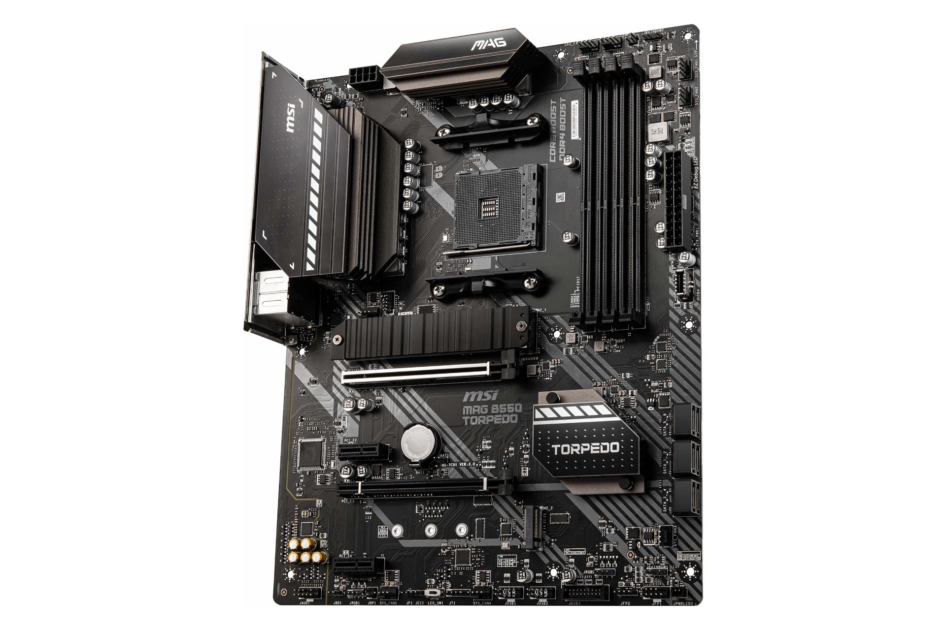 نمای راست مادربرد ام اس آی MSI MAG B550 TORPEDO
