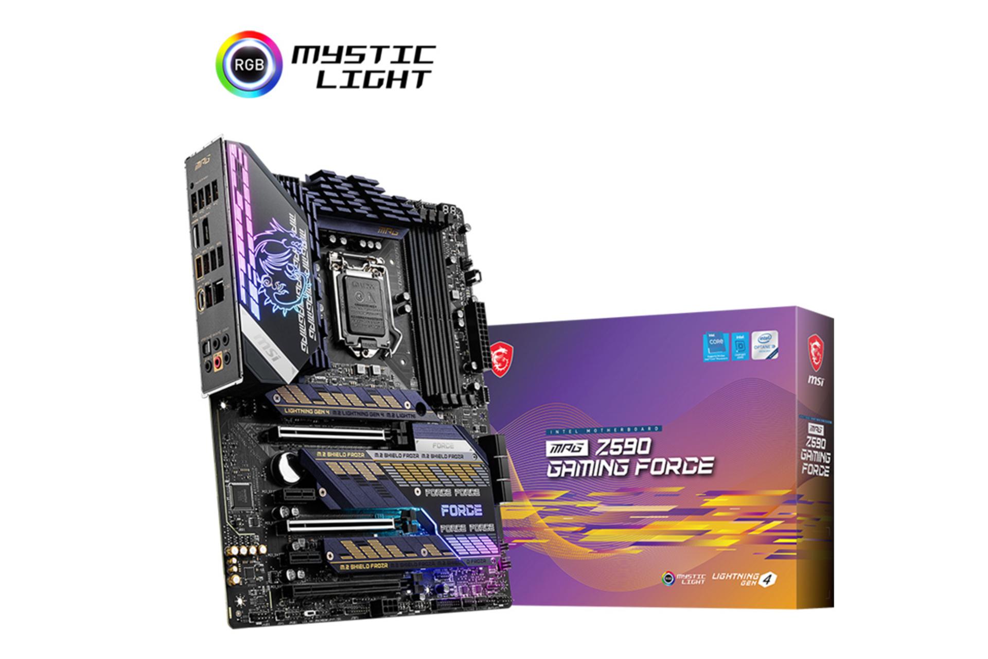 بسته‌بندی مادربرد ام اس آی MSI MPG Z590 GAMING FORCE