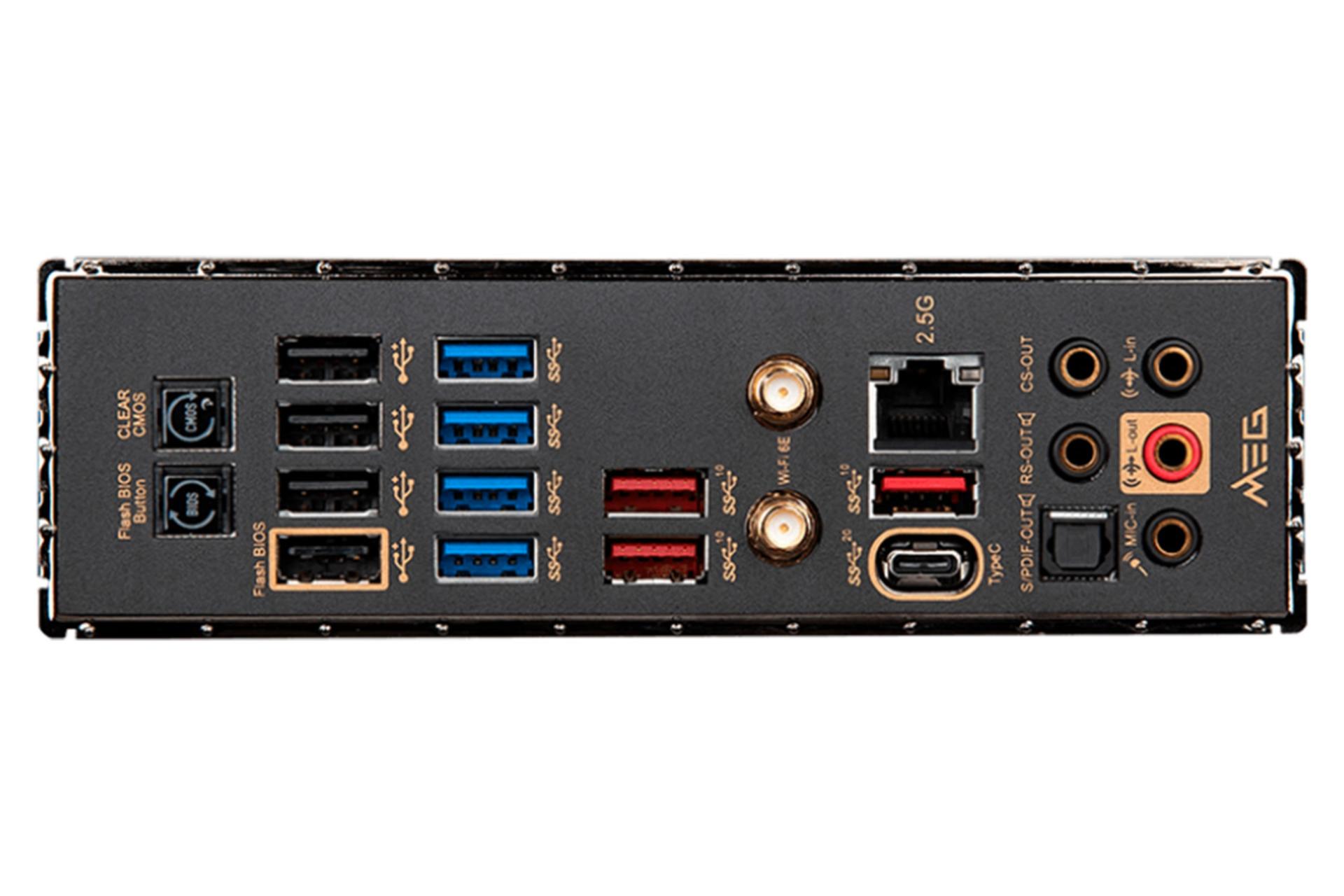 درگاه‌های مادربرد ام اس آی MSI MEG X570S ACE MAX