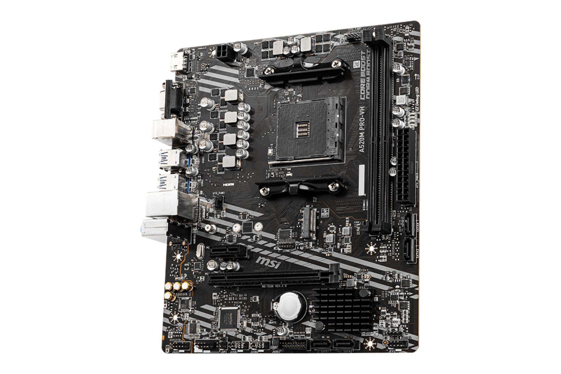 نمای کناری مادربرد ام اس آی MSI A520M PRO-VH