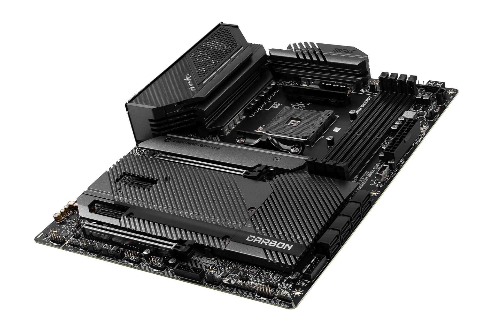 نمای کناری مادربرد ام اس آی MSI MPG X570S CARBON MAX WIFI