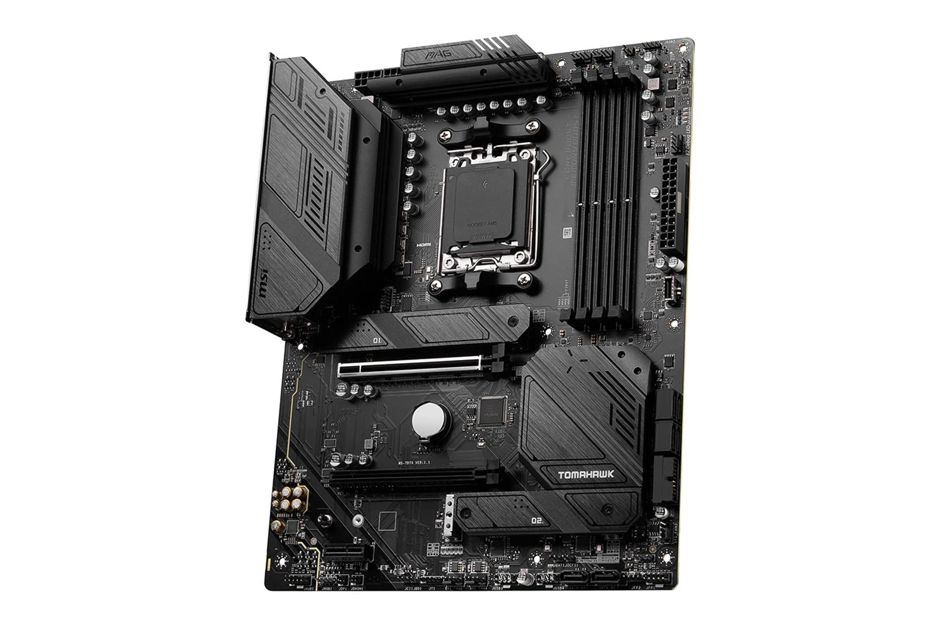 نمای کناری مادربرد ام اس آی MSI MAG B650 TOMAHAWK WIFI