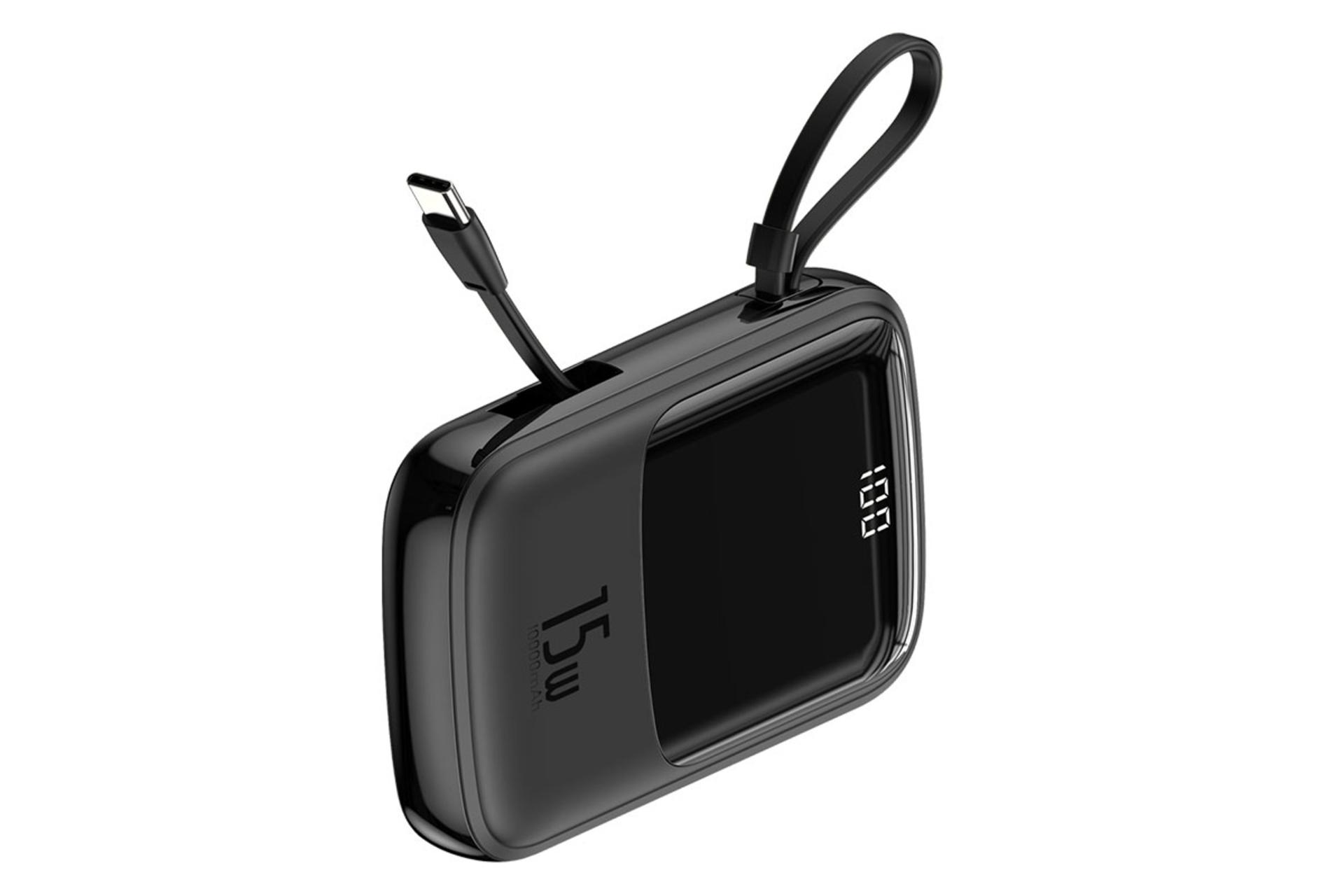 کابل سرخود پاور بانک باسئوس Baseus Qpow Digital Display PPQD 10000mAh با ظرفیت 10000 میلی‌آمپر ساع