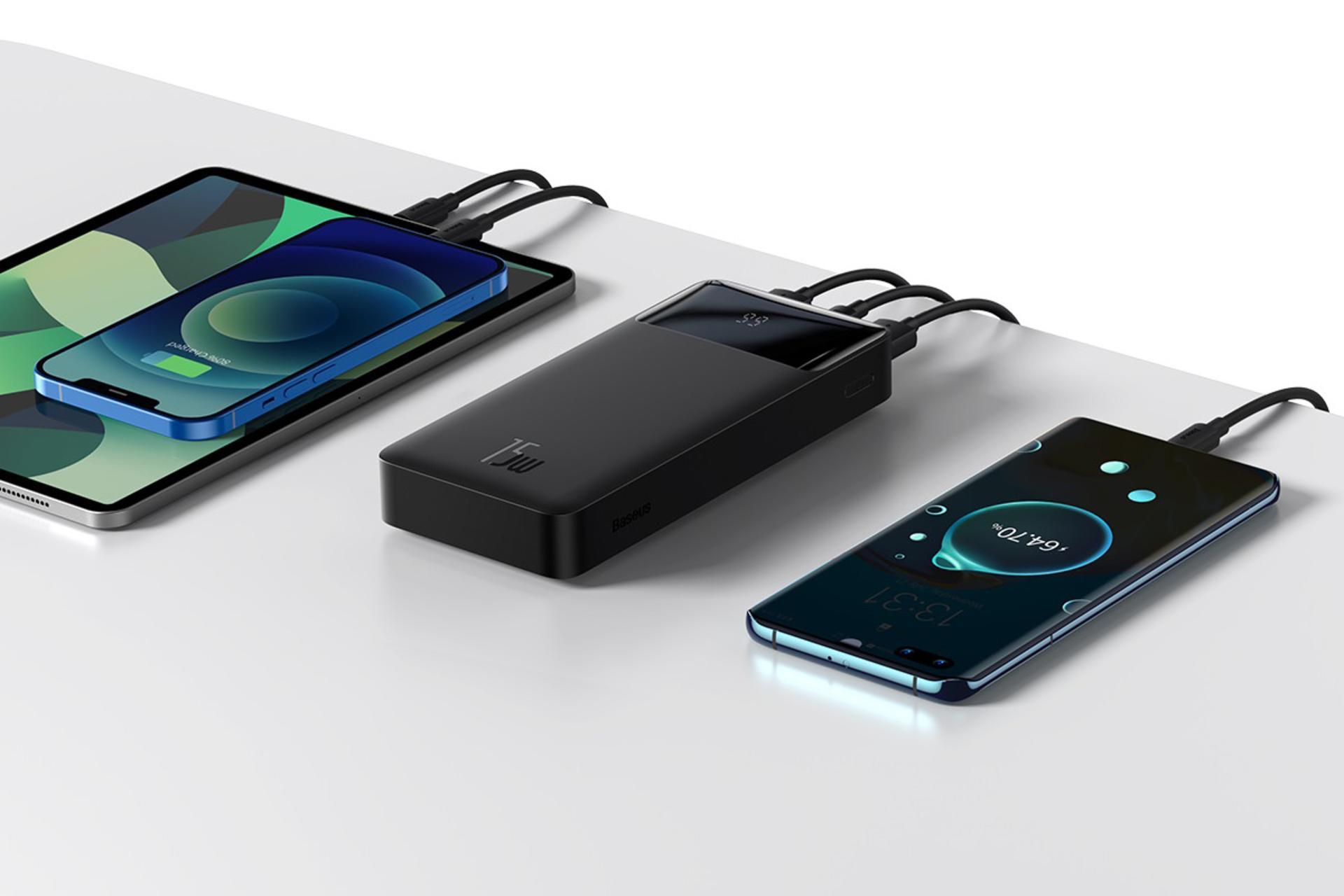 شارژ همزمان پاور بانک باسئوس PPDML-J01 Bipow Digital Display