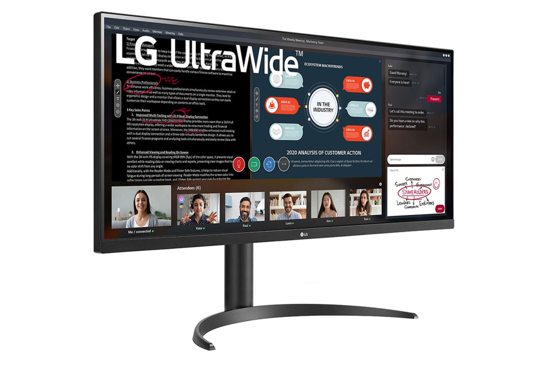 رزولوشن مانیتور ال جی 34 اینچ مدل LG UltraWide 34WP550-B