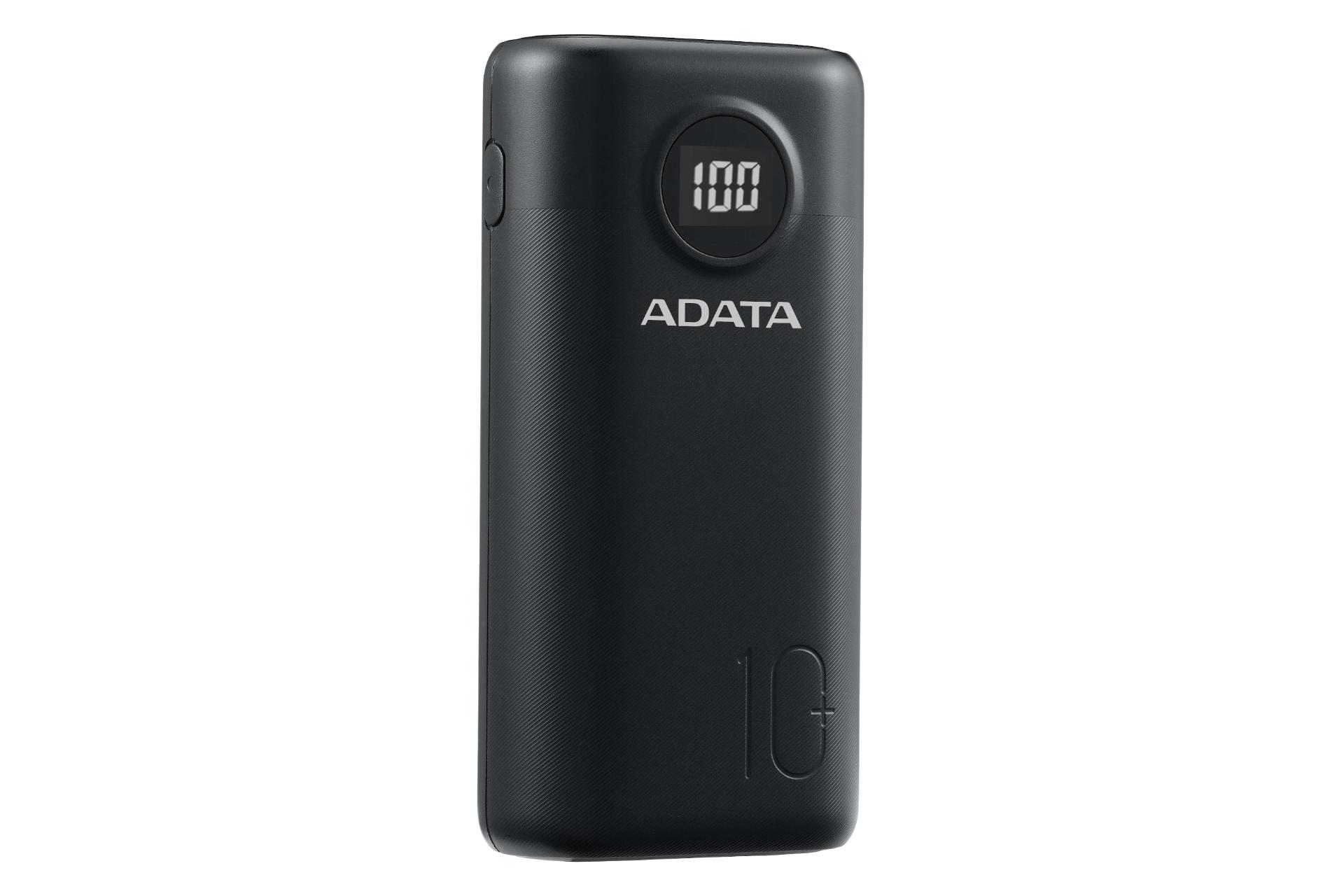 نمای جانبی پاور بانک ای دیتا ADATA P10000QCD 10000mAh با ظرفیت 10000 میلی‌آمپر ساعت