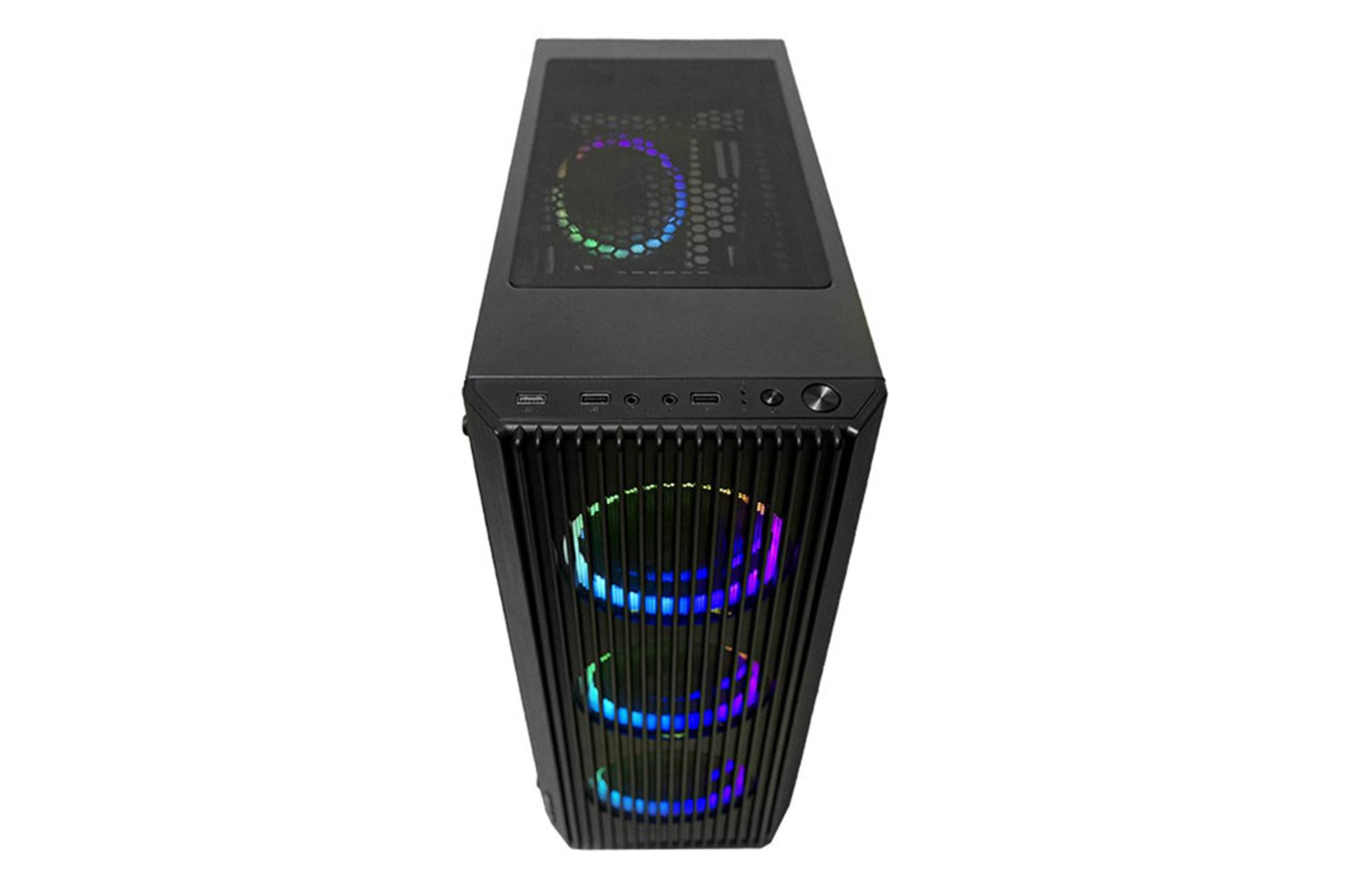 نمای جلو و فیلتر و پورت های بالای کیس کامپیوتر مسترتک Apachi