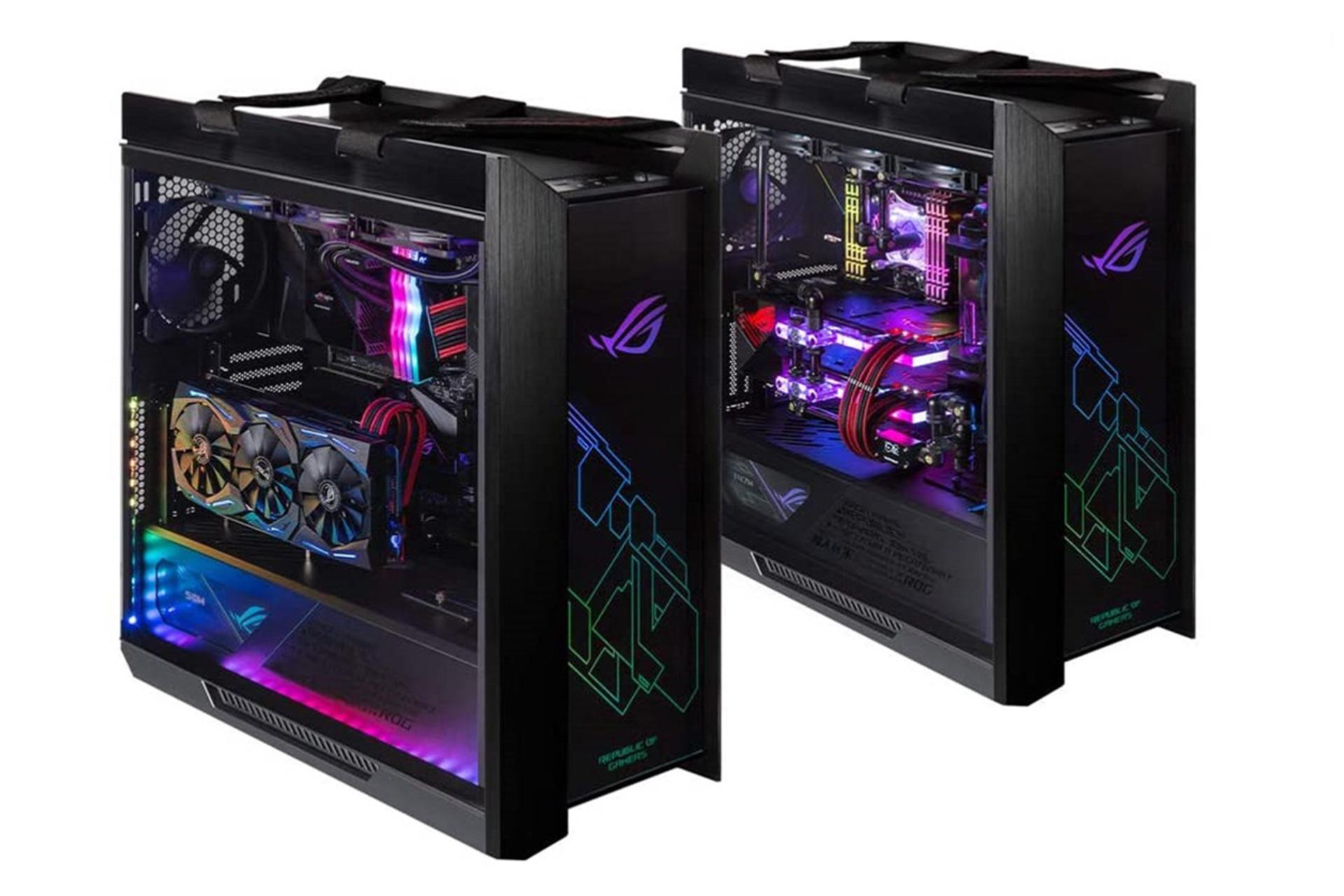 مرجع متخصصين ايران نماي نيم رخ جلو و سمت چپ كيس كامپيوتر ايسوس ROG Strix Helios