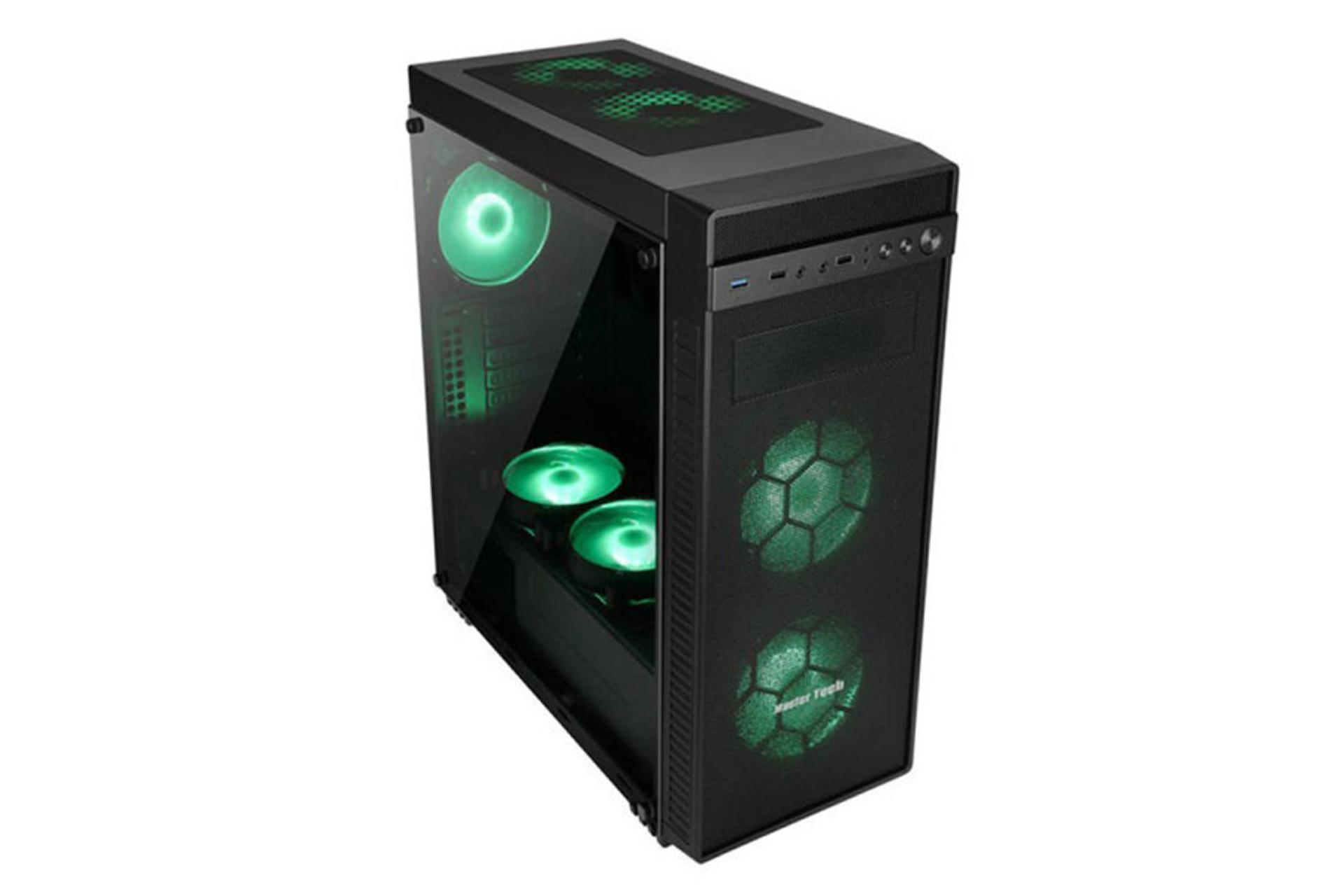 نمای نیم رخ حلو، بالا و سمت چپ کیس کامپیوتر مسترتک ATRON MESH