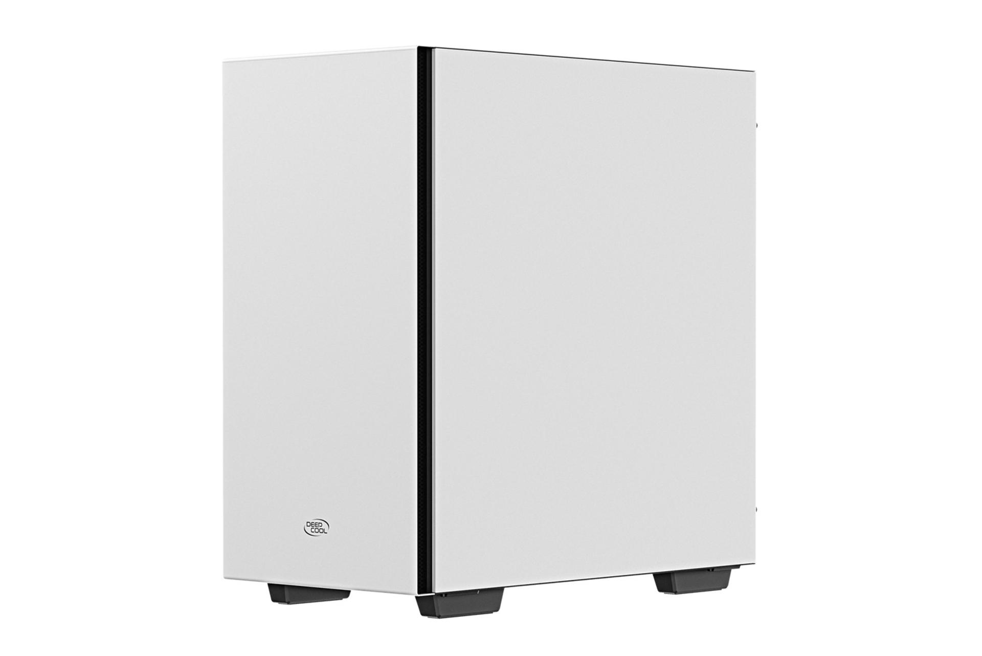 نمای نیم رخ جلو و سمت راست رنگ سفید کیس کامپیوتر دیپ کول MACUBE 110