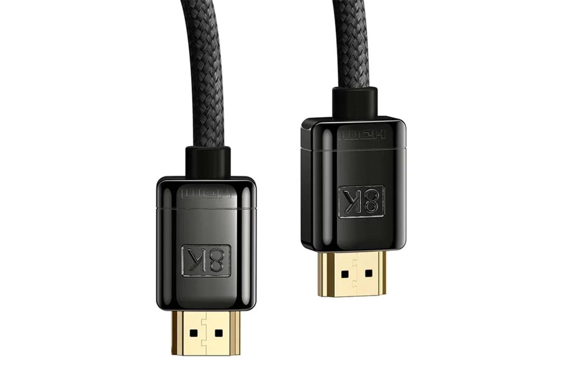 کابل HDMI باسئوس WKGQ000001 8K 60Hz نسخه 2.1 با طول 1 متر نمای کانکتور ها