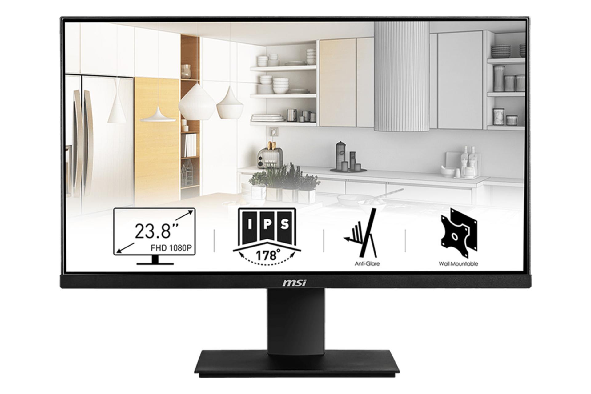 مرجع متخصصين ايران مانيتور MSI PRO MP241  نماي جلو مشخصات / ام اس آي 24 اينچ مدل PRO MP241