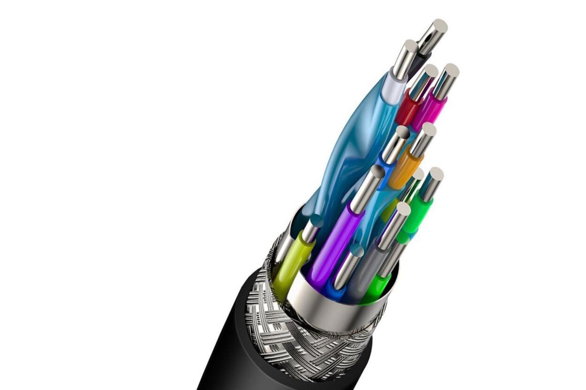 کابل HDMI باسئوس CADKLF-G01 4K 60Hz نسخه 2.0 با طول 3 متر نمای هسته داخلی