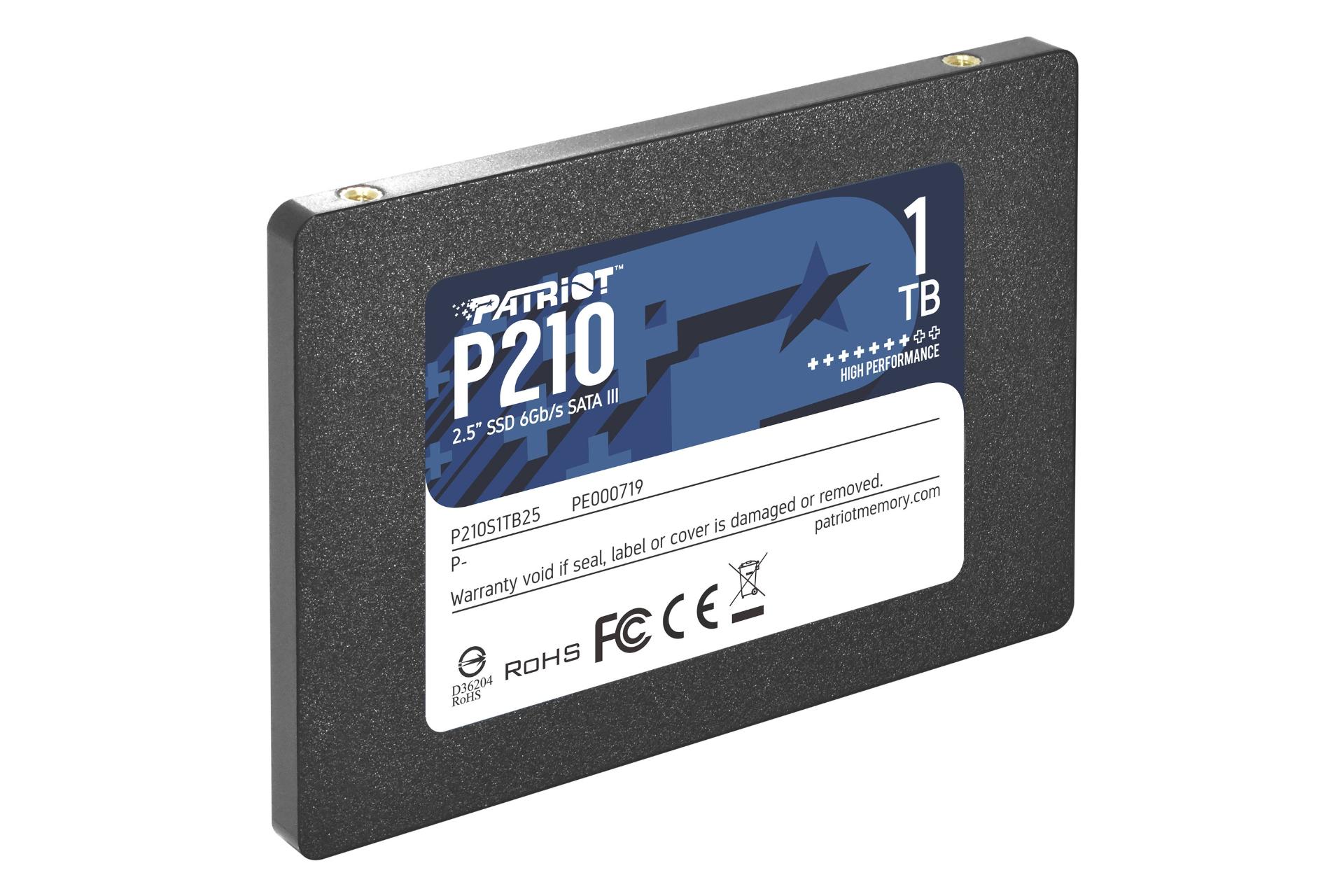 نمای چپ SSD پتریوت Patriot P210 SATA 2.5 Inch 1TB ظرفیت 1 ترابایت