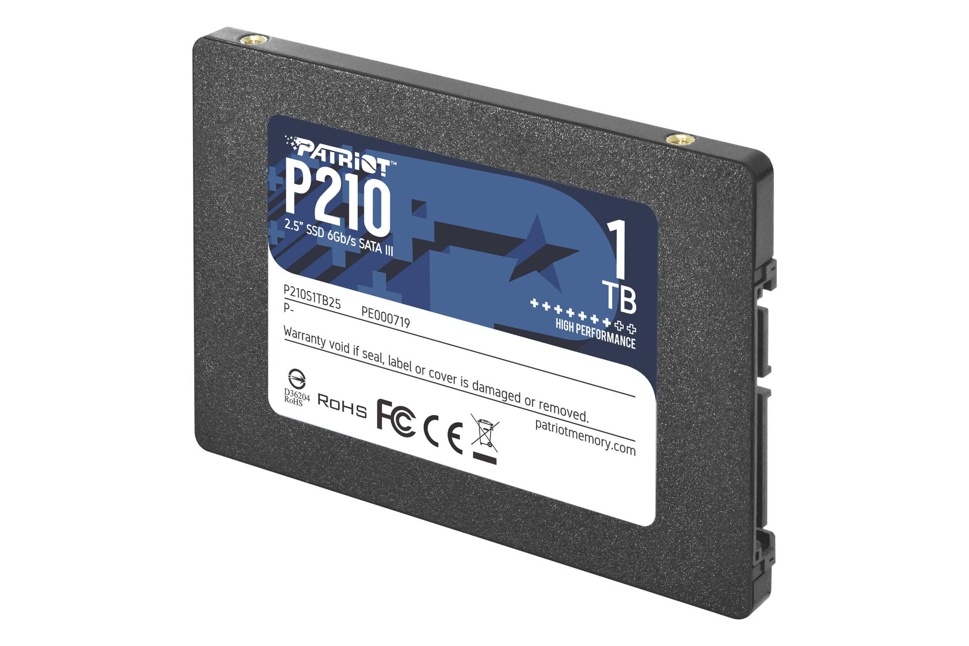 نمای راست SSD پتریوت Patriot P210 SATA 2.5 Inch 1TB ظرفیت 1 ترابایت