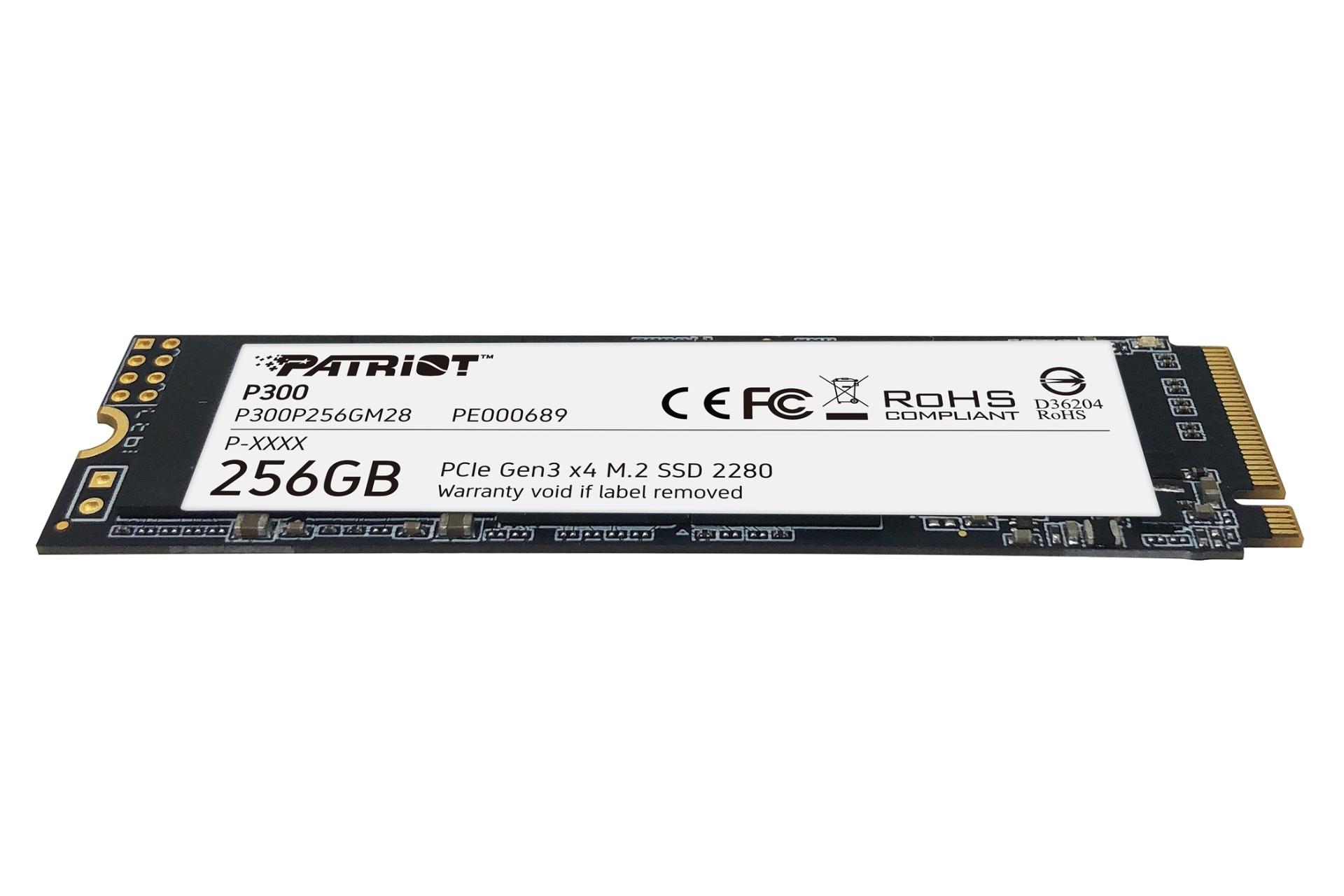 نمای کناری SSD پتریوت Patriot P300 NVMe M.2 256GB ظرفیت 256 گیگابایت