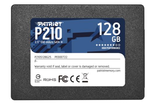 نمای روبرو SSD پاتریوت P210 SATA 2.5 Inch ظرفیت 128 گیگابایت