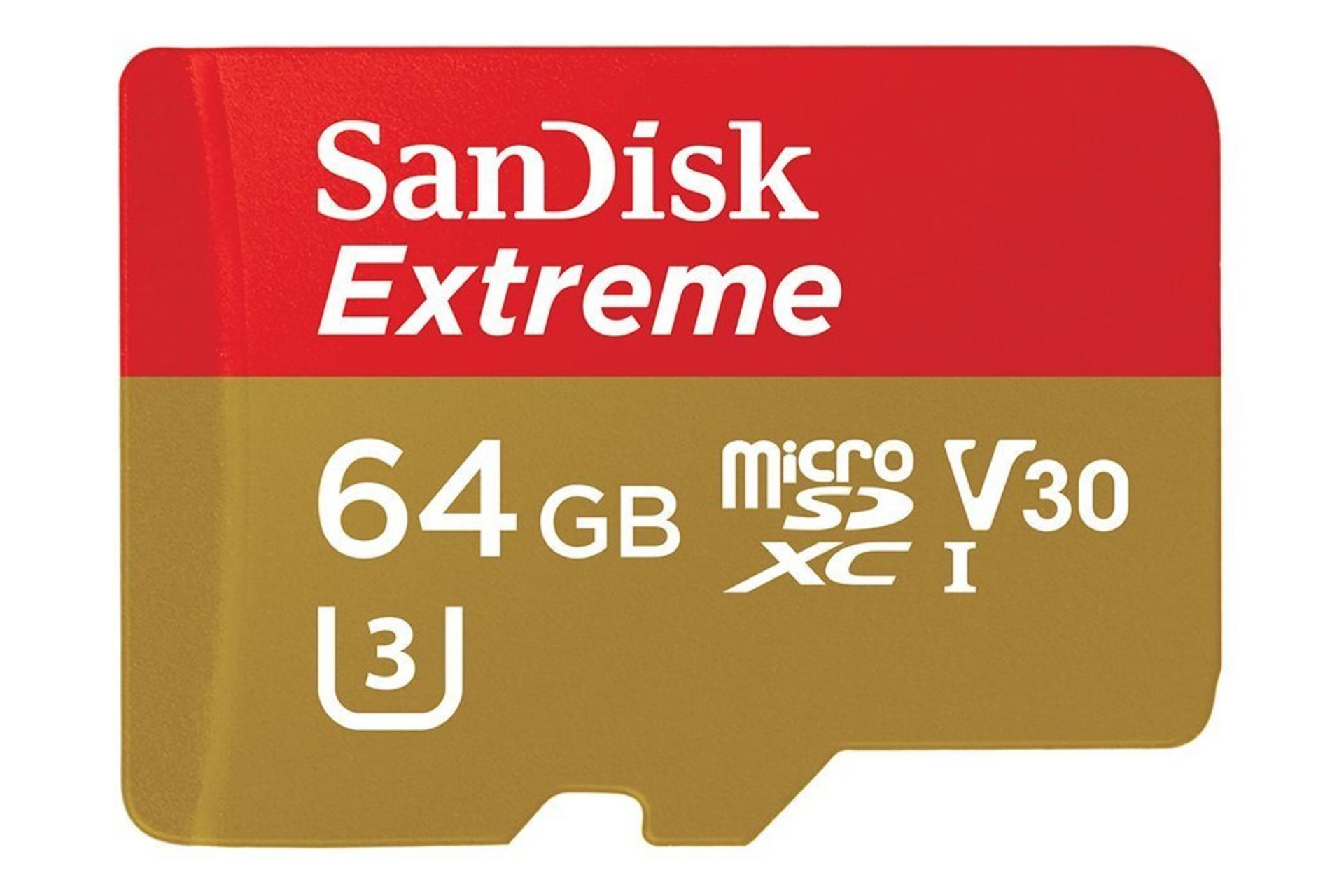 سن دیسک microSDXC با ظرفیت 64 گیگابایت مدل Extreme A2 کلاس 10