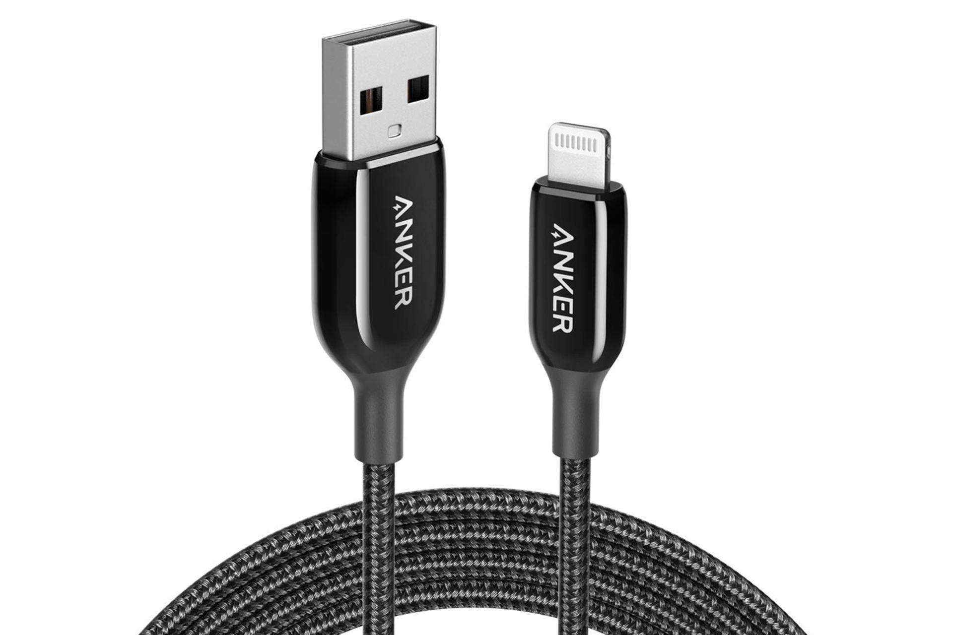 مرجع متخصصين ايران كابل شارژ USB انكر USB به Lightning مدل A8823 PowerLine+ III با طول 1.8 متر مشكي