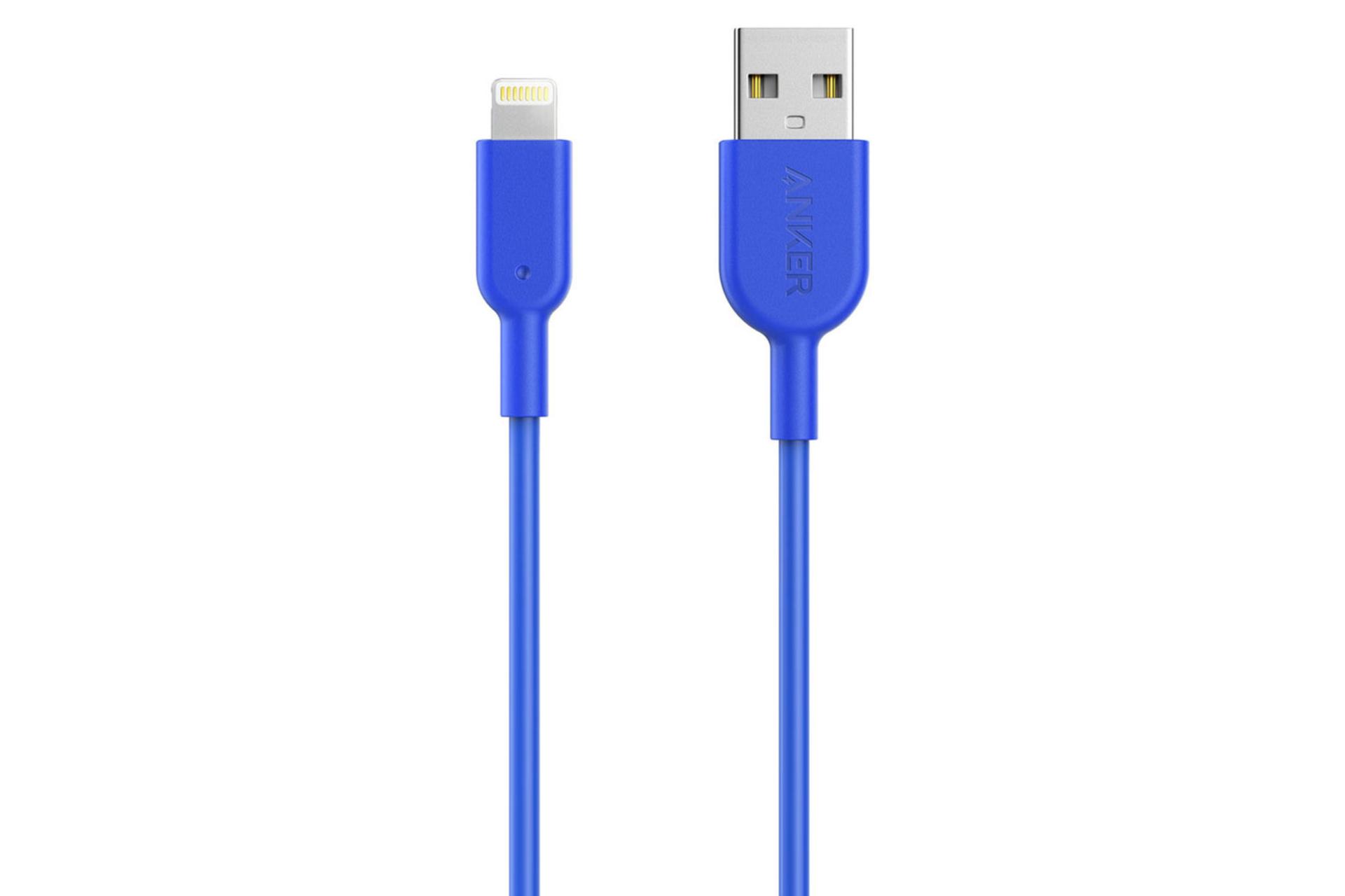 کابل شارژ USB انکر USB به Lightning مدل A8432 PowerLine II با طول 0.9 متر آبی