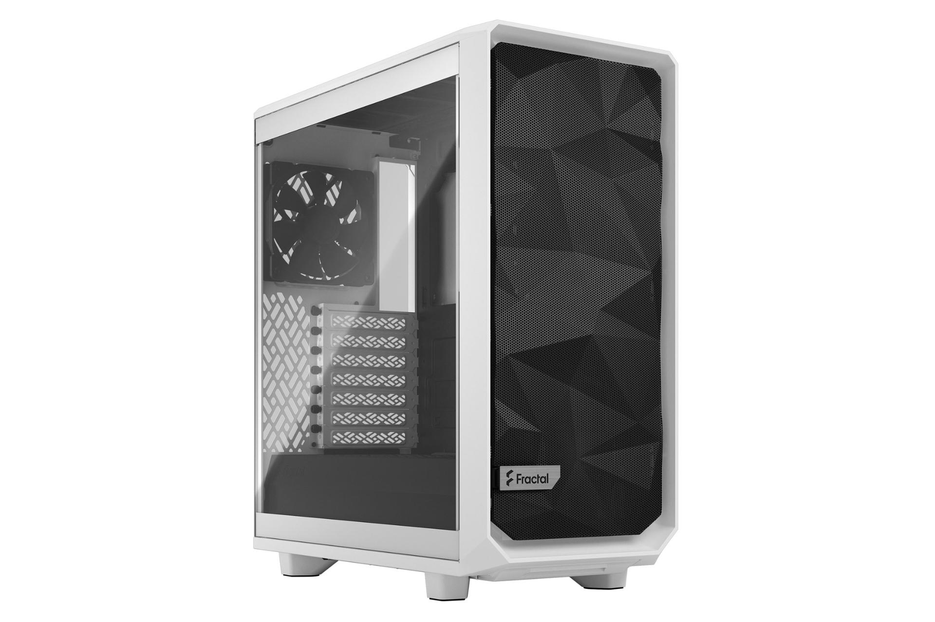 کیس کامپیوتر فرکتال دیزاین Meshify 2 Compact White TG Clear Tint نمای چپ