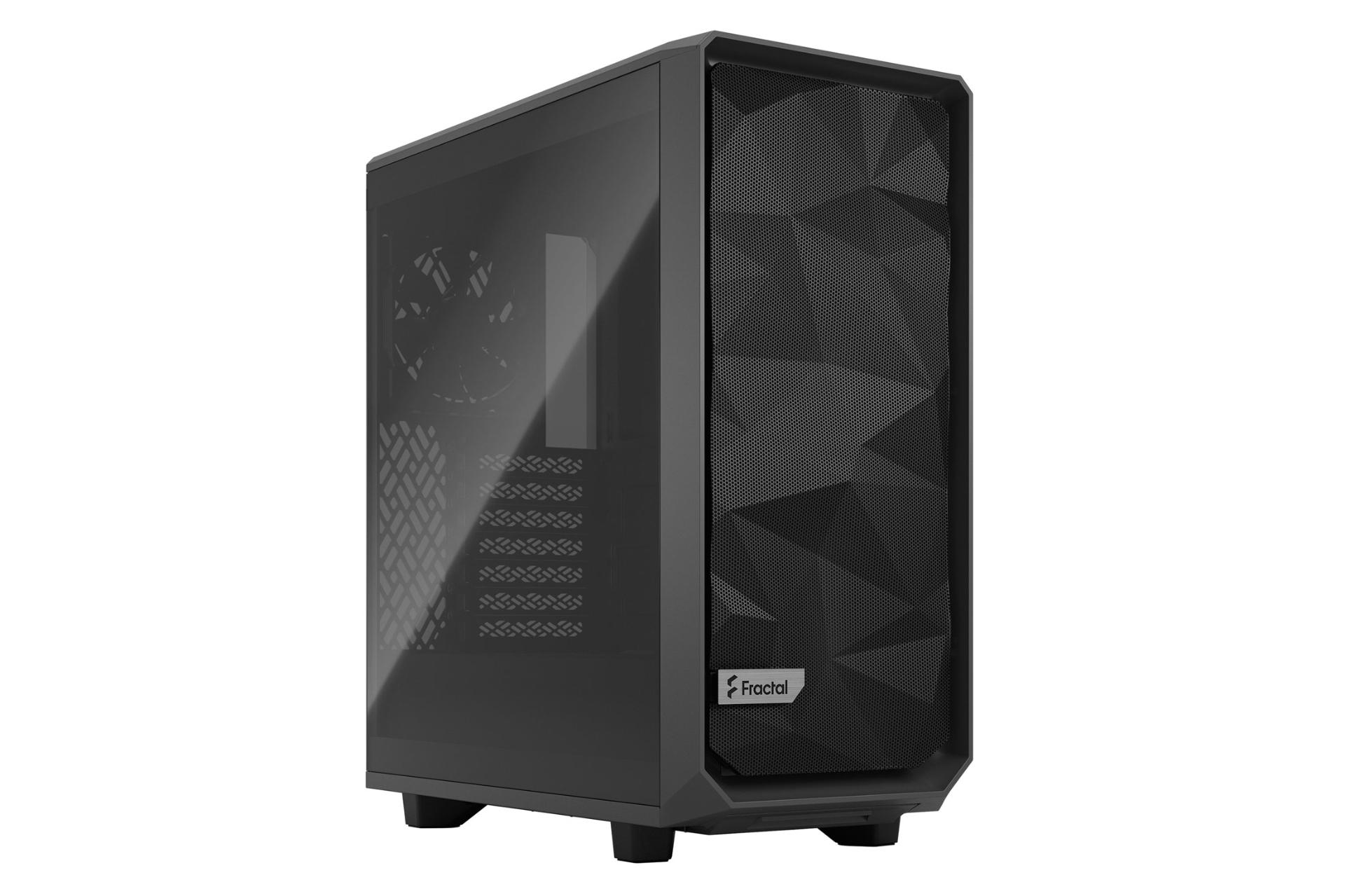 کیس کامپیوتر فرکتال دیزاین Meshify 2 Compact Gray TG Light Tint نمای چپ