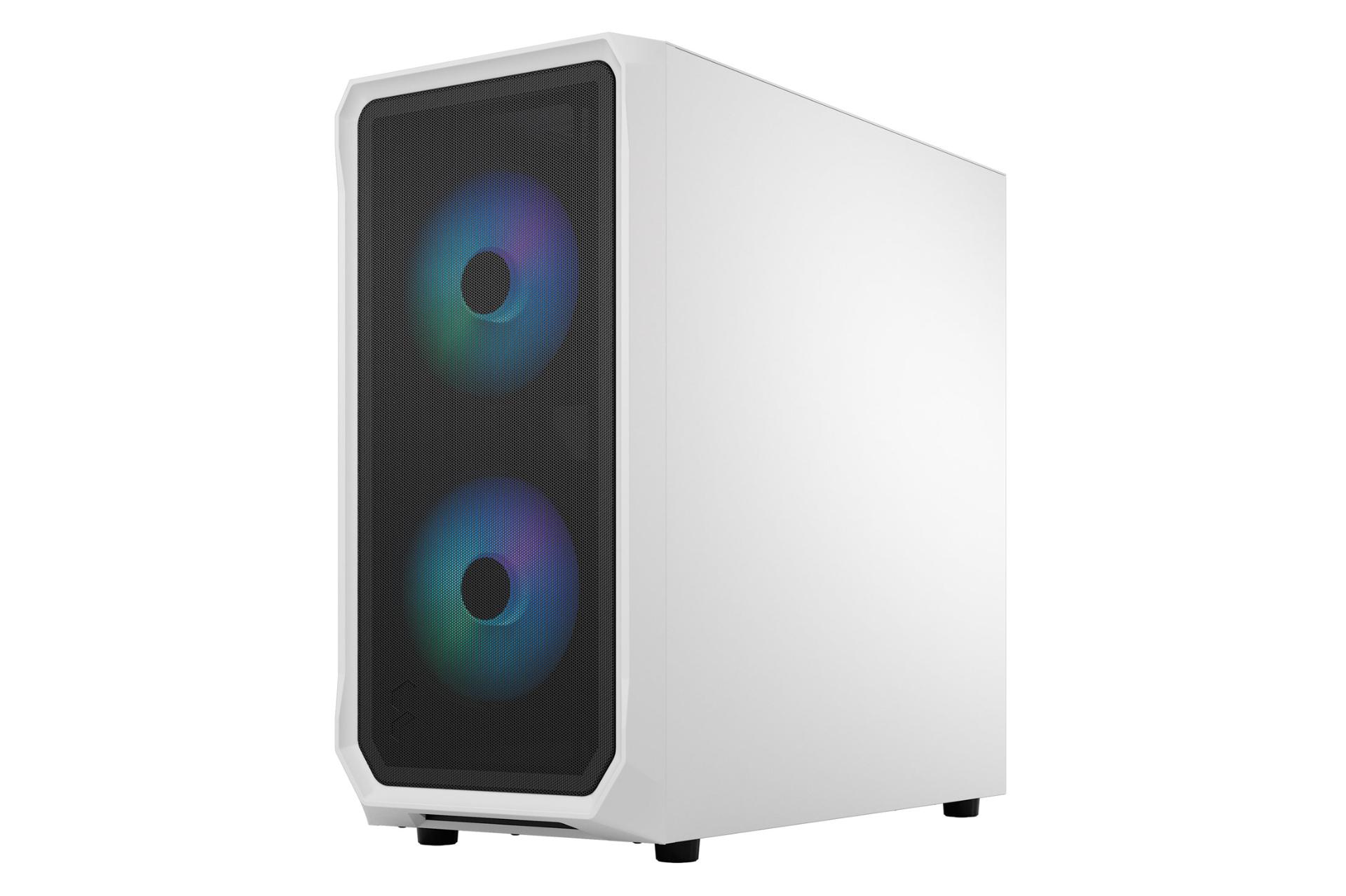 کیس کامپیوتر فرکتال دیزاین Focus 2 RGB White TG Clear Tint نمای راست