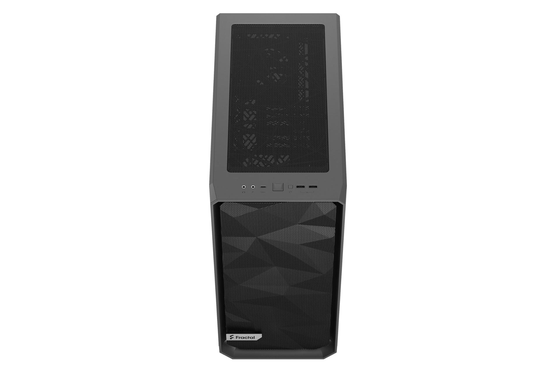 کیس کامپیوتر فرکتال دیزاین Meshify 2 Compact Gray TG Light Tint نمای بالا