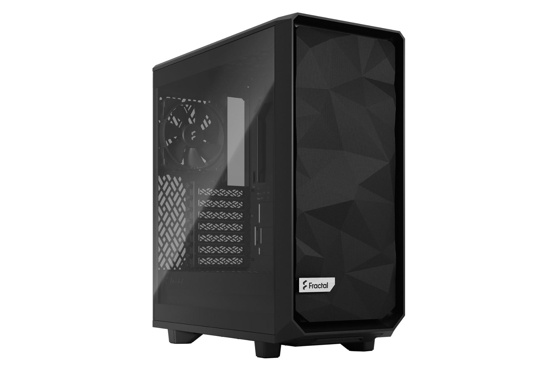 کیس کامپیوتر فرکتال دیزاین Meshify 2 Compact Lite Black TG Light Tint نمای چپ