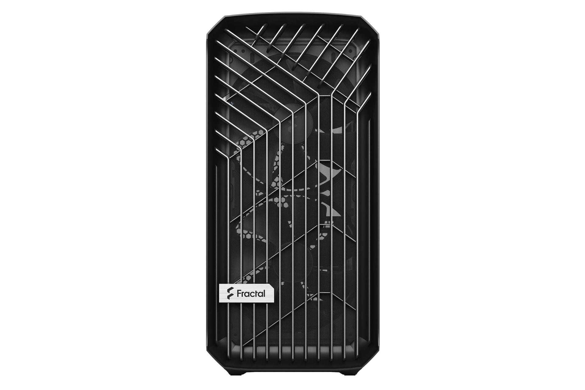 کیس کامپیوتر فرکتال دیزاین Torrent Compact Black TG Dark Tint نمای جلو