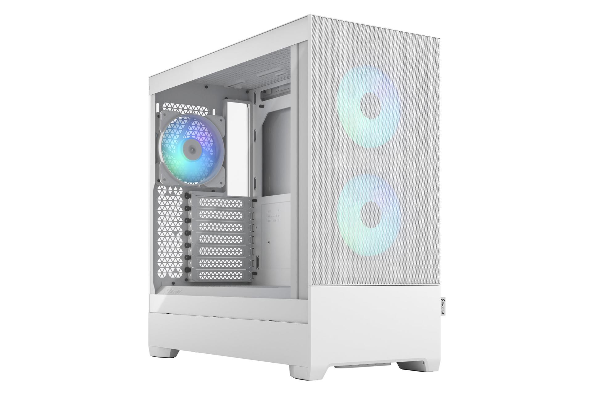 کیس کامپیوتر فرکتال دیزاین Pop Air RGB White TG Clear نمای چپ