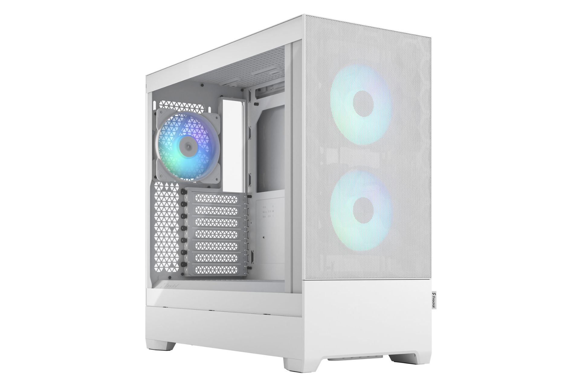 کیس کامپیوتر فرکتال دیزاین Pop Air RGB White TG Clear نمای چپ