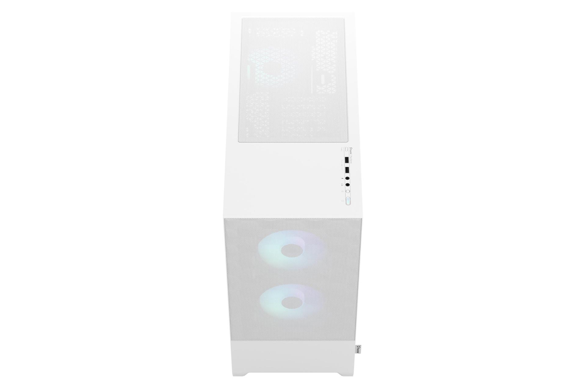 کیس کامپیوتر فرکتال دیزاین Pop Air RGB White TG Clear نمای بالا