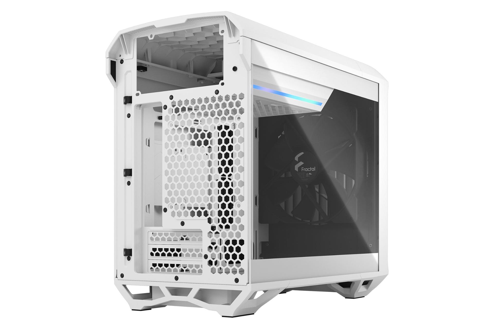 کیس کامپیوتر فرکتل دیزاین Torrent Nano White TG Clear Tint نمای پشت