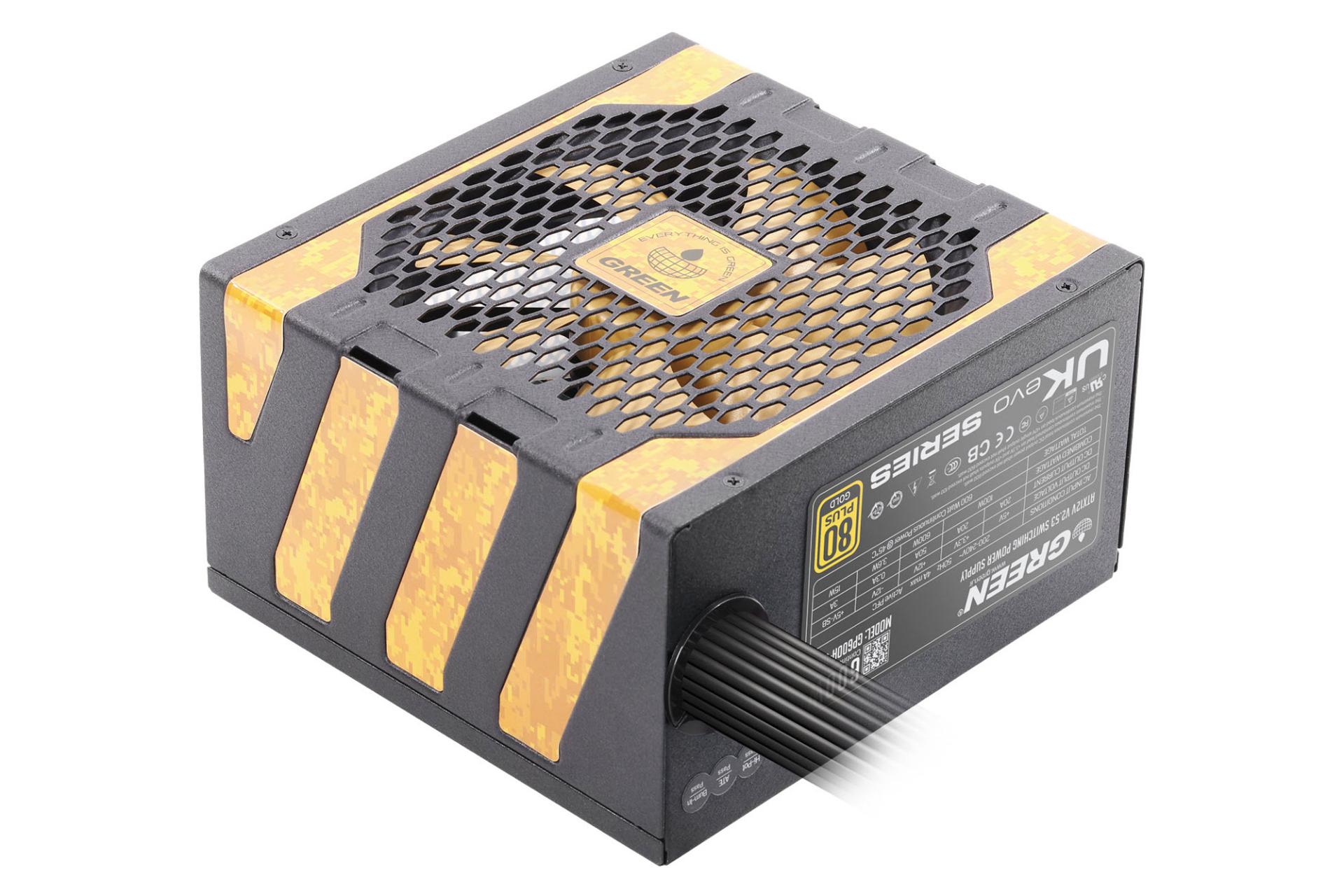 توان پاور کامپیوتر گرین GREEN GP600A-UK EVO با توان 600 وات