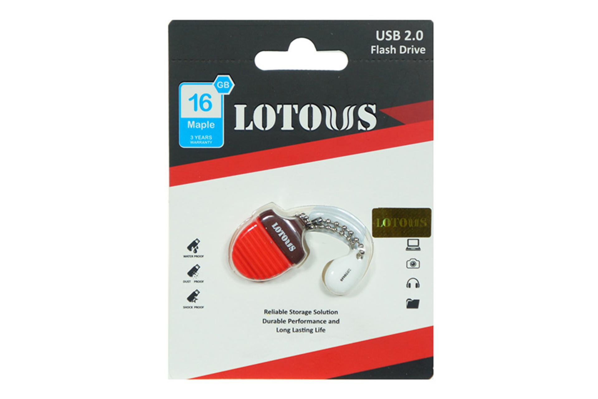 بسته‌بنی فلش مموری لوتوس Lotous Maple 16GB